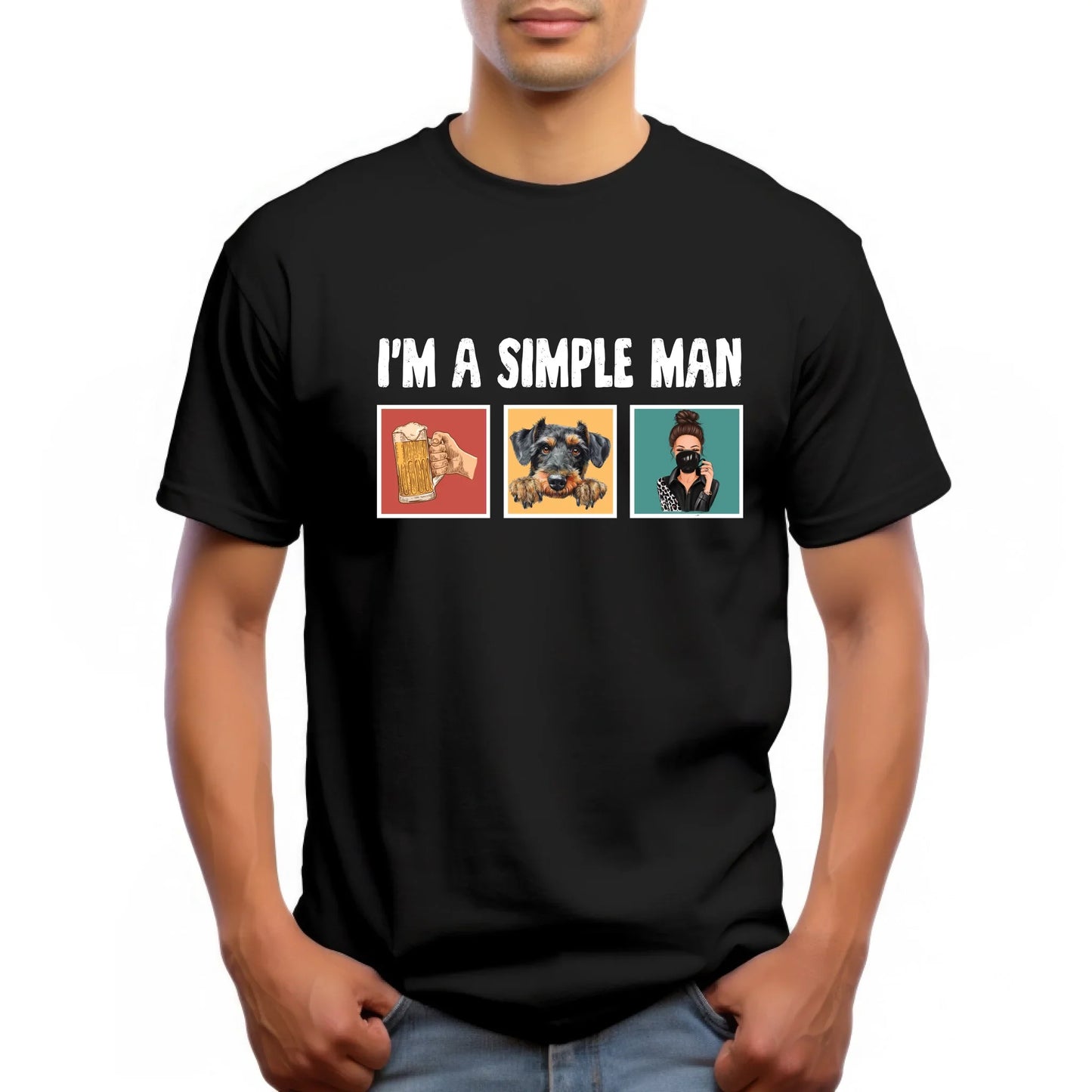 Personalized I’m A Simple Man T-Shirt – Custom Names & Characters – Beer, Woman & Dog Shirt Hoodie, Sweatshirt (Image 1)