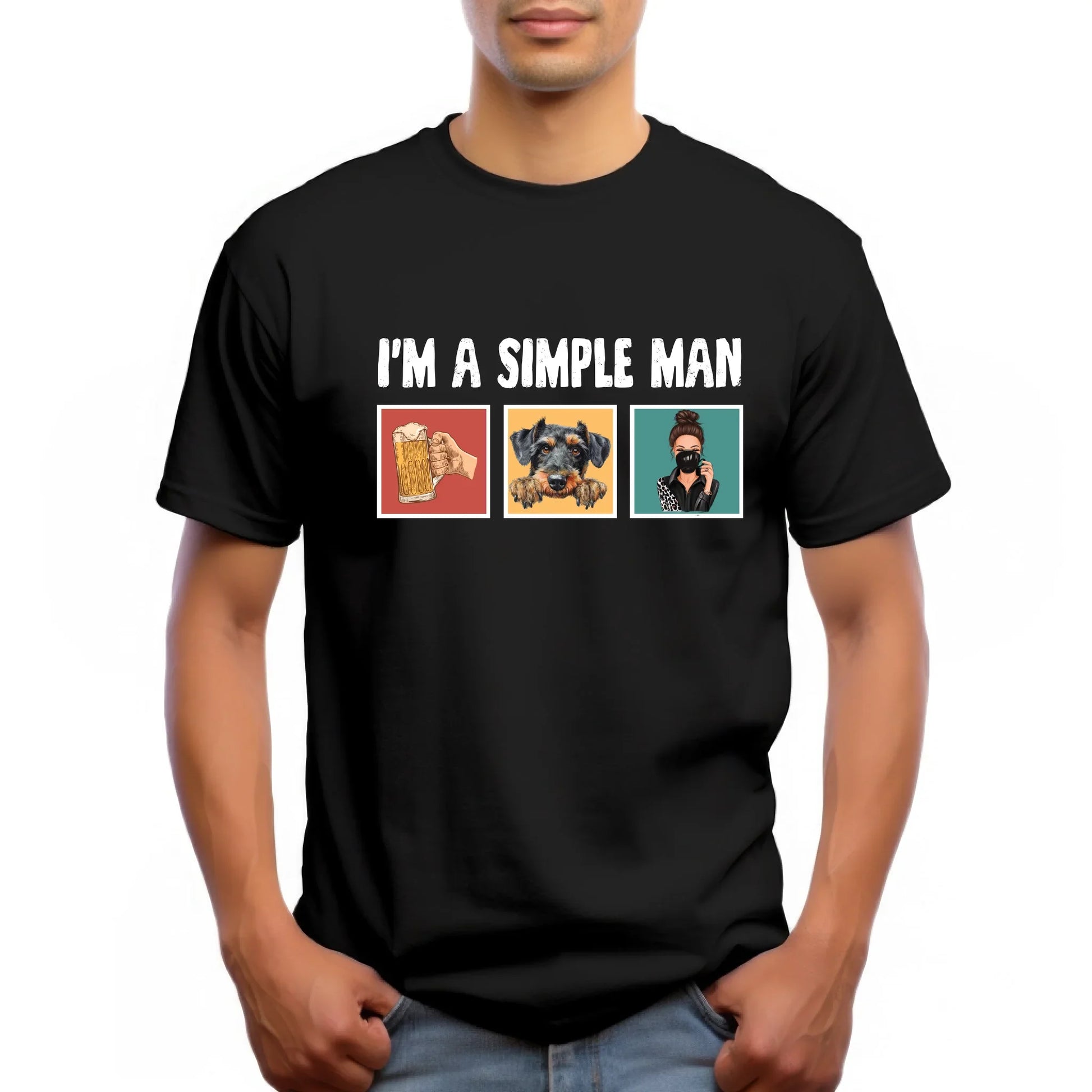 Personalized I’m A Simple Man T-Shirt – Custom Names & Characters – Beer, Woman & Dog Shirt Hoodie, Sweatshirt (Image 1)