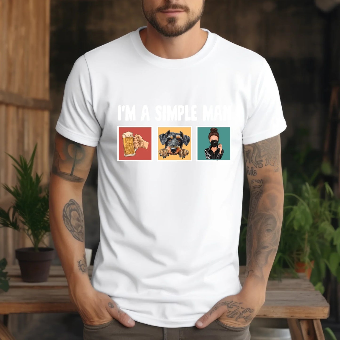 Personalized I’m A Simple Man T-Shirt – Custom Names & Characters – Beer, Woman & Dog Shirt Hoodie, Sweatshirt (Image 2)