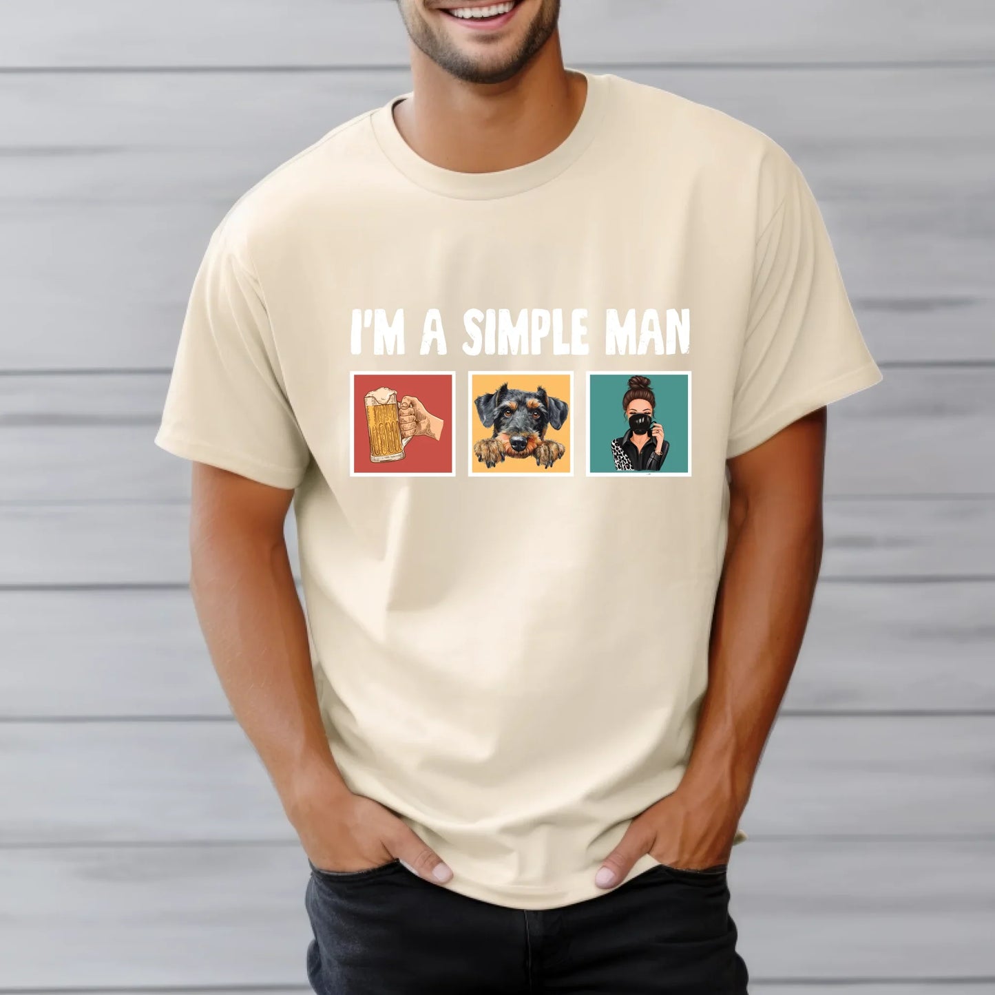 Personalized I’m A Simple Man T-Shirt – Custom Names & Characters – Beer, Woman & Dog Shirt Hoodie, Sweatshirt (Image 4)