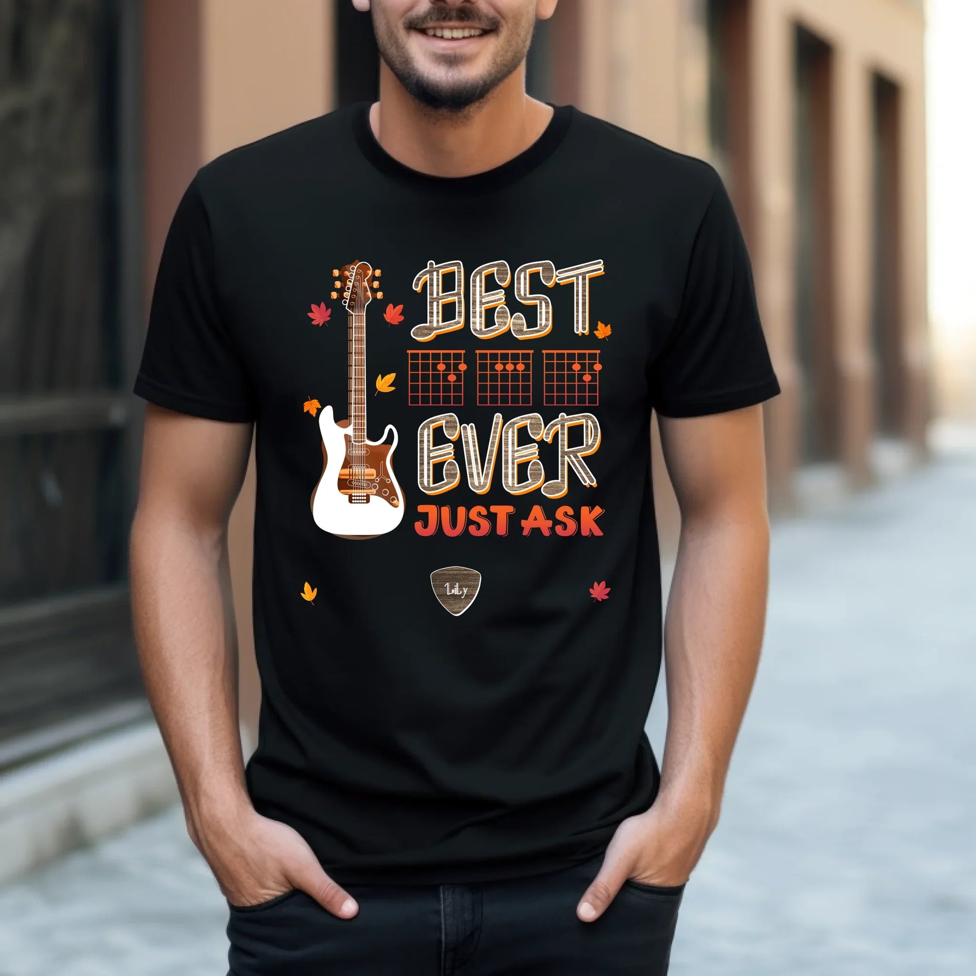 Personalized Best  Dad Ever Shirt – Custom Guitar Style & Names – Music Lover Gift Hoodie, Sweatshirt (Image 1)
