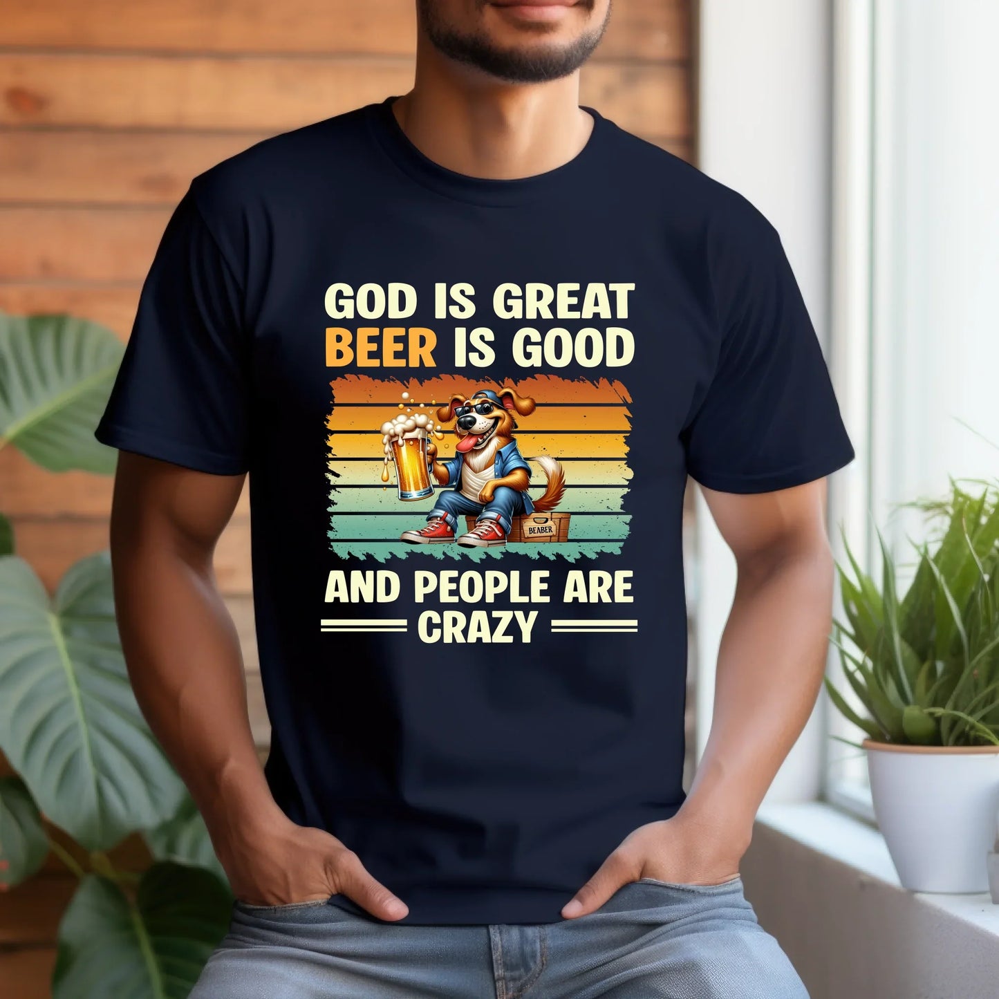 Personalized “God Is Great, Beer Is Good, And People Are Crazy” Pet T-Shirt – Custom Dog or Cat Design Hoodie,... (Image 2)