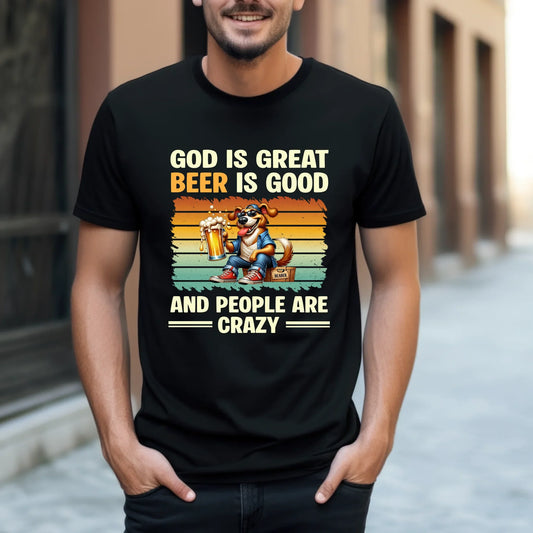 Personalized “God Is Great, Beer Is Good, And People Are Crazy” Pet T-Shirt – Custom Dog or Cat Design Hoodie,... (Image 1)