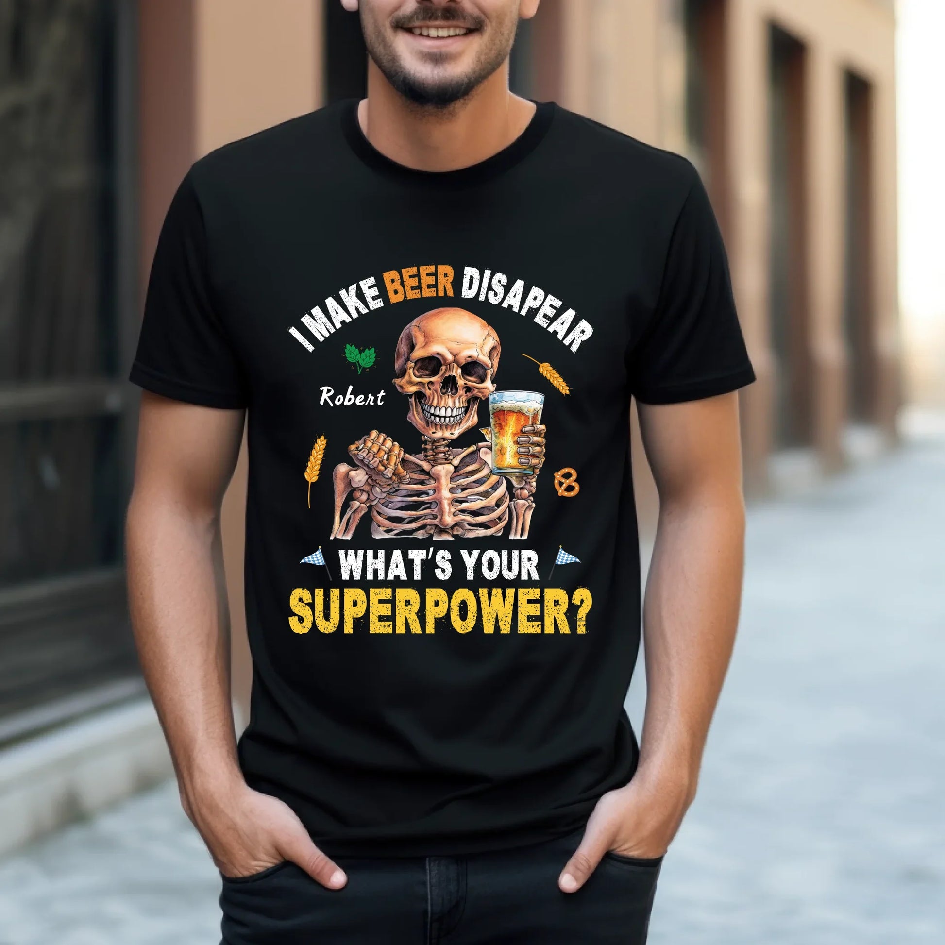 Personalized Beer Lover Shirt – I Make Beer Disappear What’s Your Superpower – Custom Name Hoodie, Sweatshirt (Image 1)