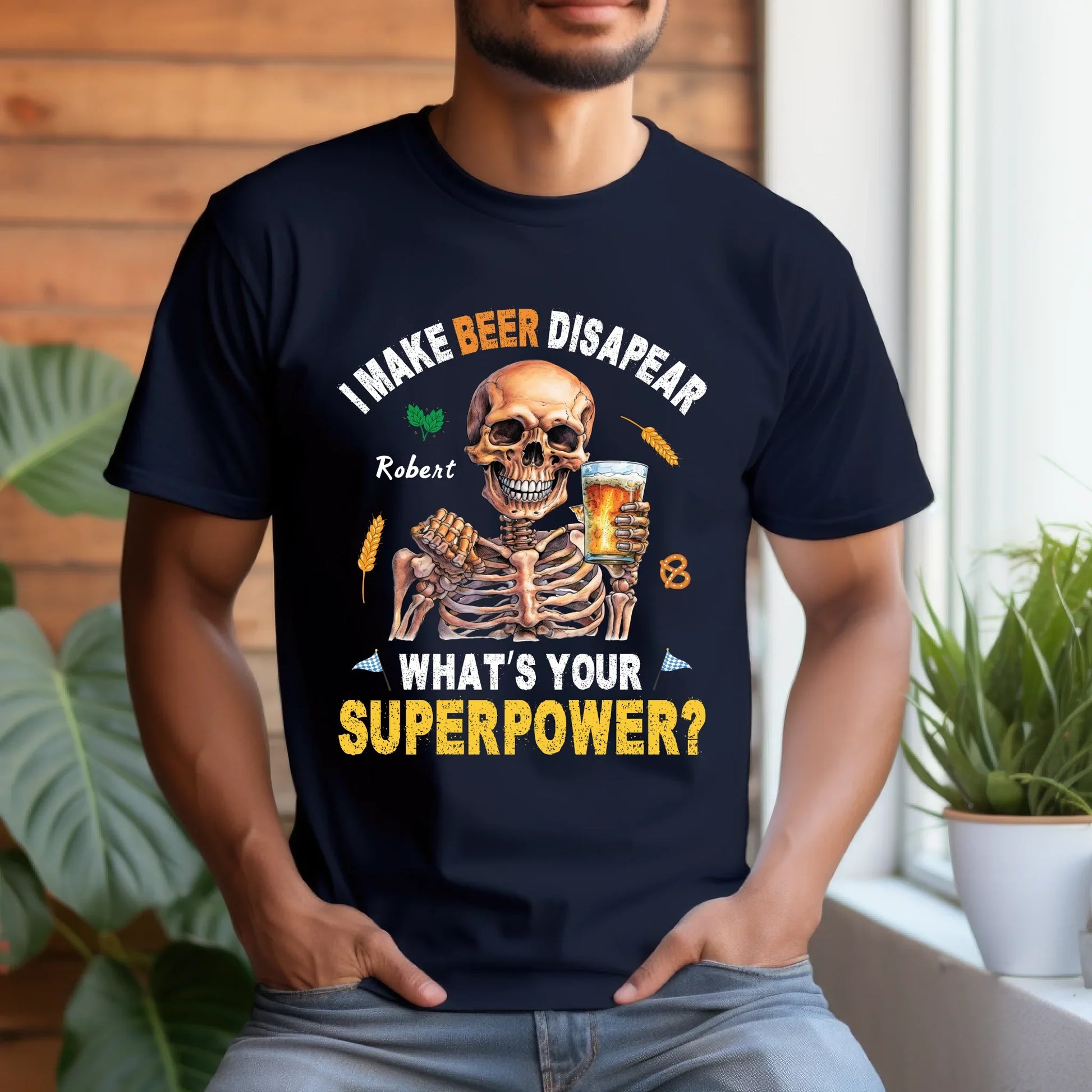 Personalized Beer Lover Shirt – I Make Beer Disappear What’s Your Superpower – Custom Name Hoodie, Sweatshirt (Image 2)