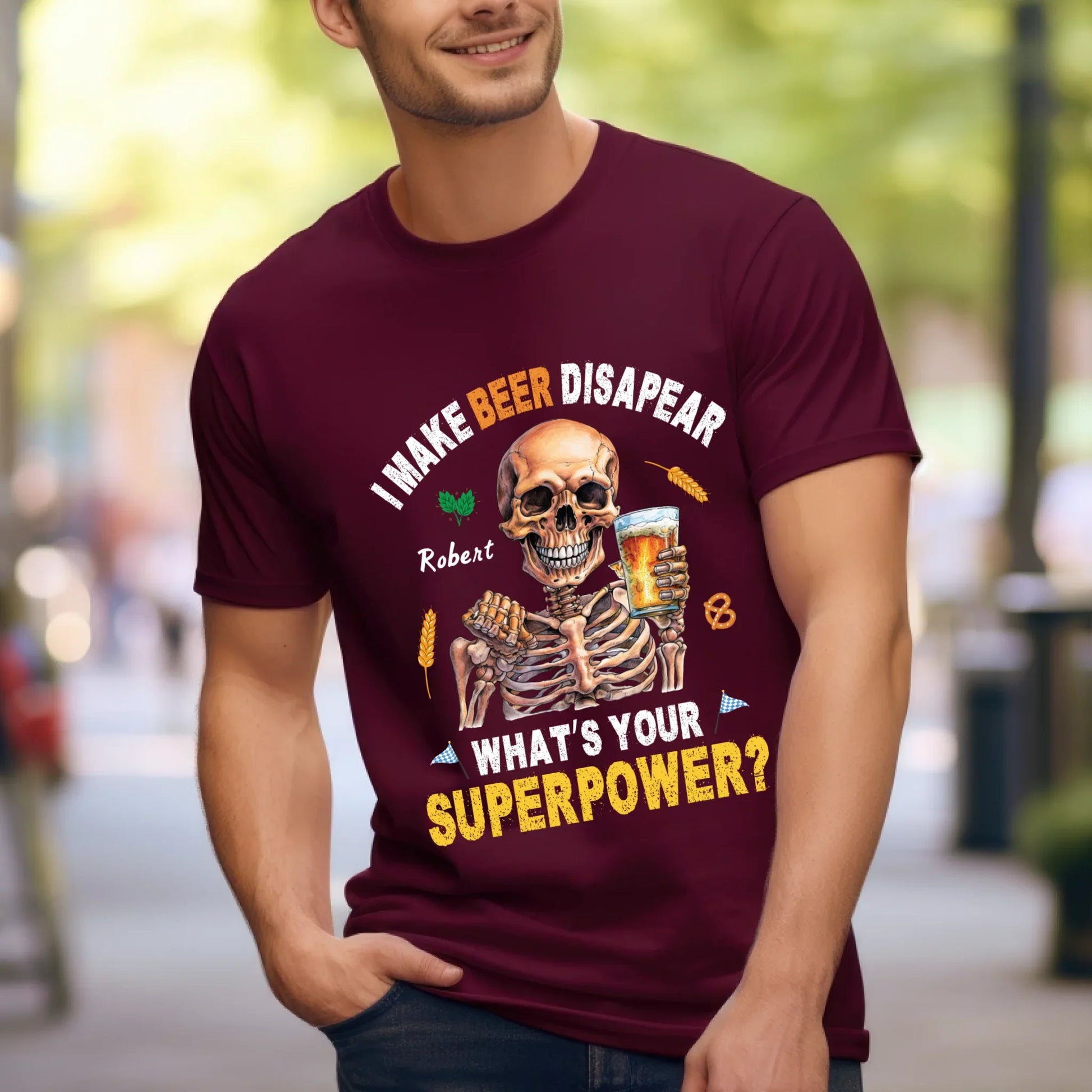 Personalized Beer Lover Shirt – I Make Beer Disappear What’s Your Superpower – Custom Name Hoodie, Sweatshirt (Image 4)