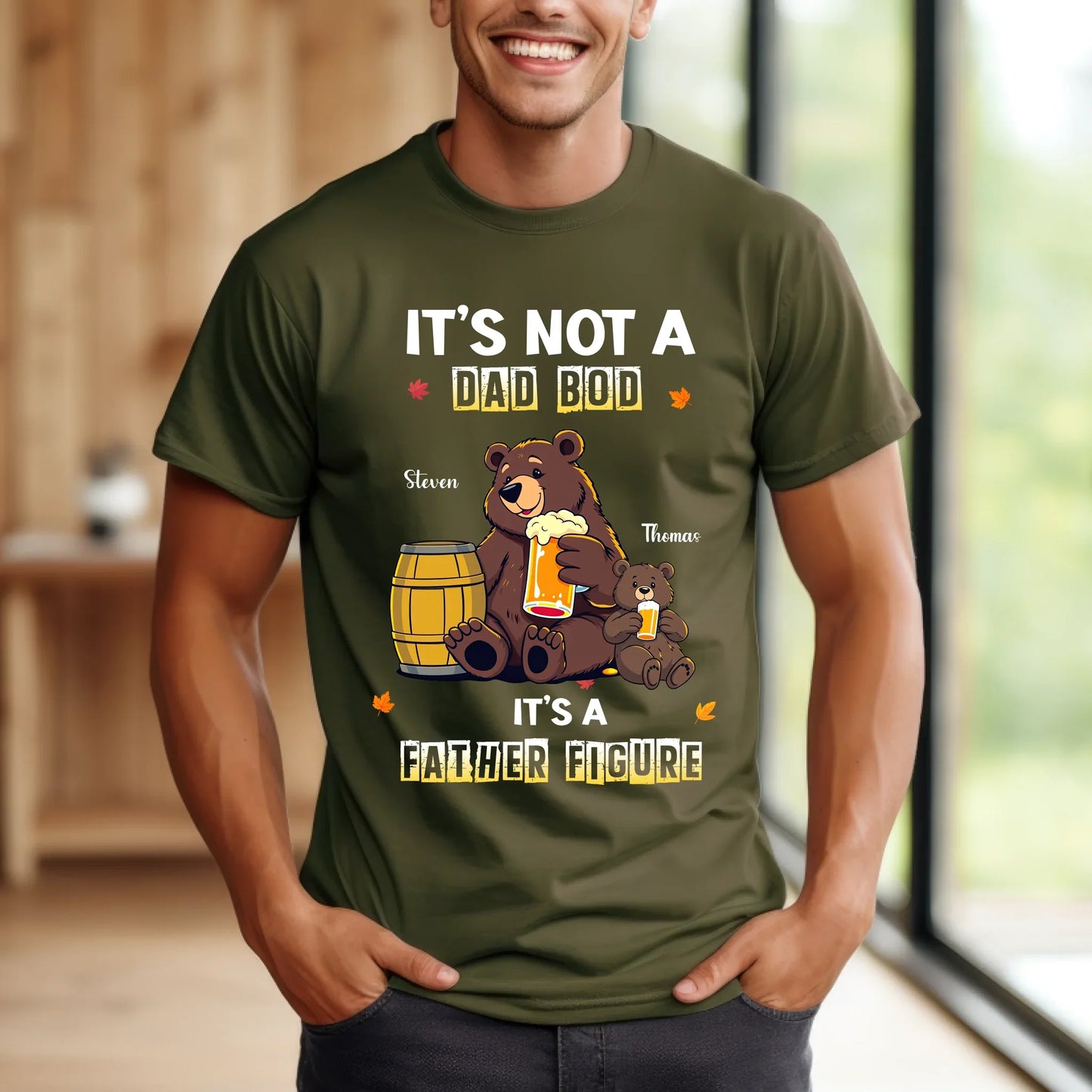 Personalized Dad Bod Shirt – It’s Not A Dad Bod It’s A Father Figure – Custom Names & Characters Hoodie, Sweatshirt (Image 3)