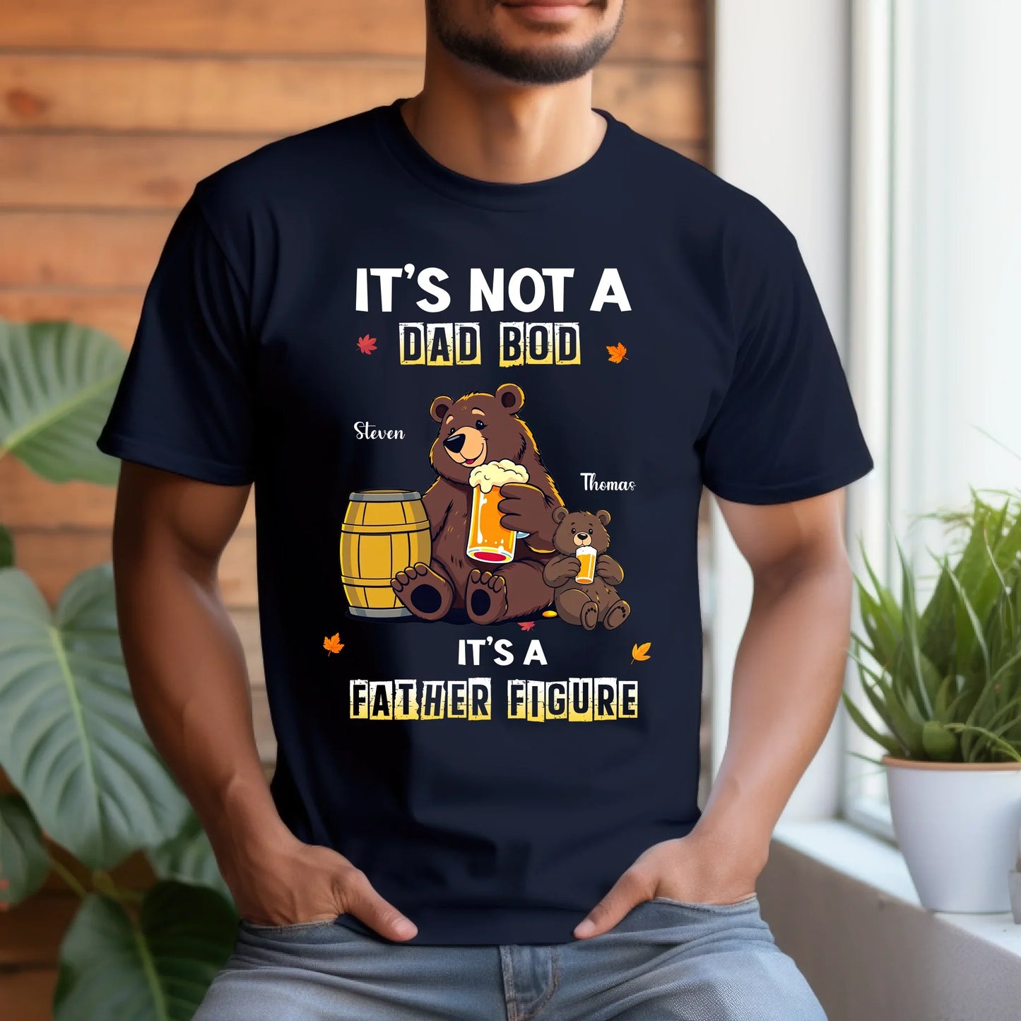 Personalized Dad Bod Shirt – It’s Not A Dad Bod It’s A Father Figure – Custom Names & Characters Hoodie, Sweatshirt (Image 2)