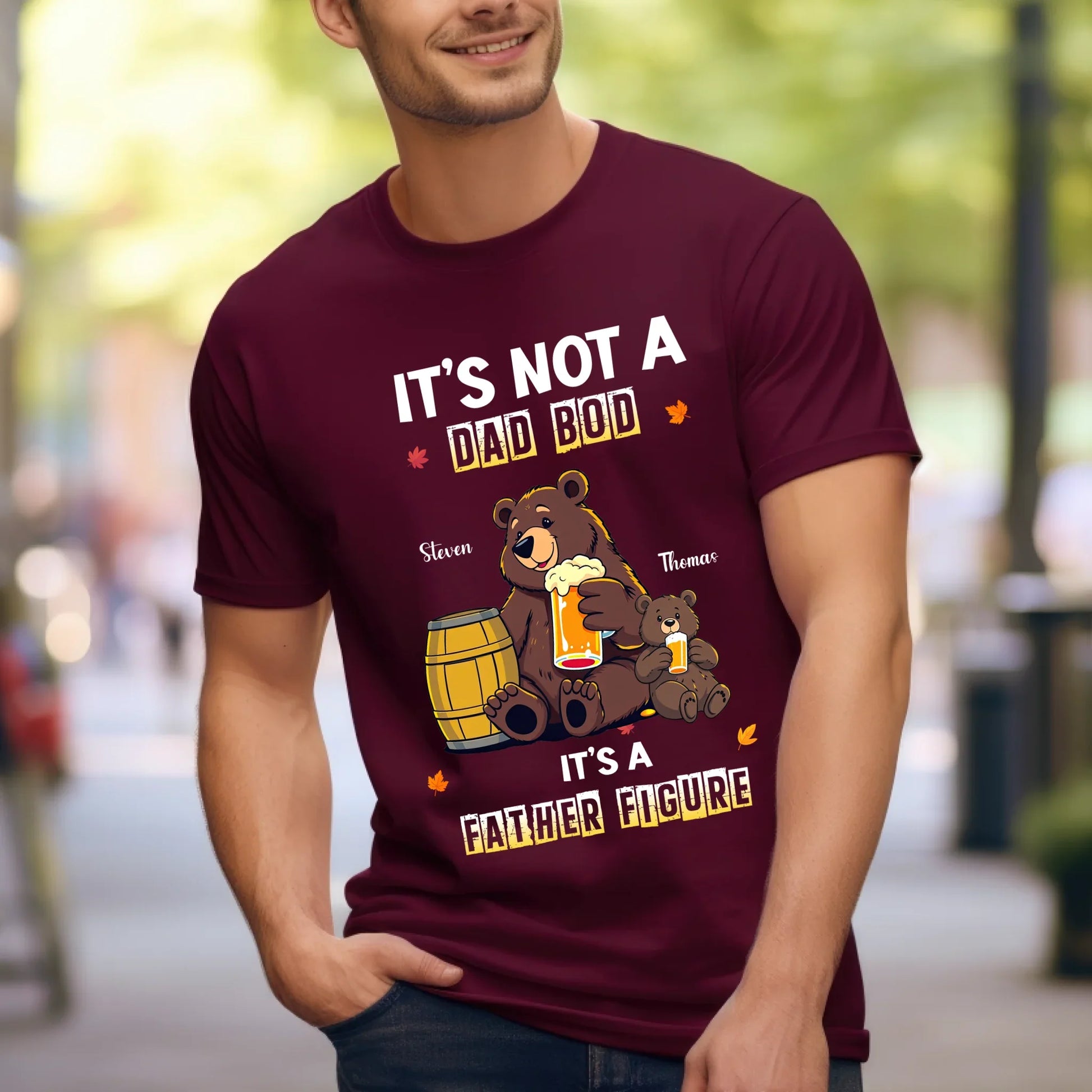 Personalized Dad Bod Shirt – It’s Not A Dad Bod It’s A Father Figure – Custom Names & Characters Hoodie, Sweatshirt (Image 4)