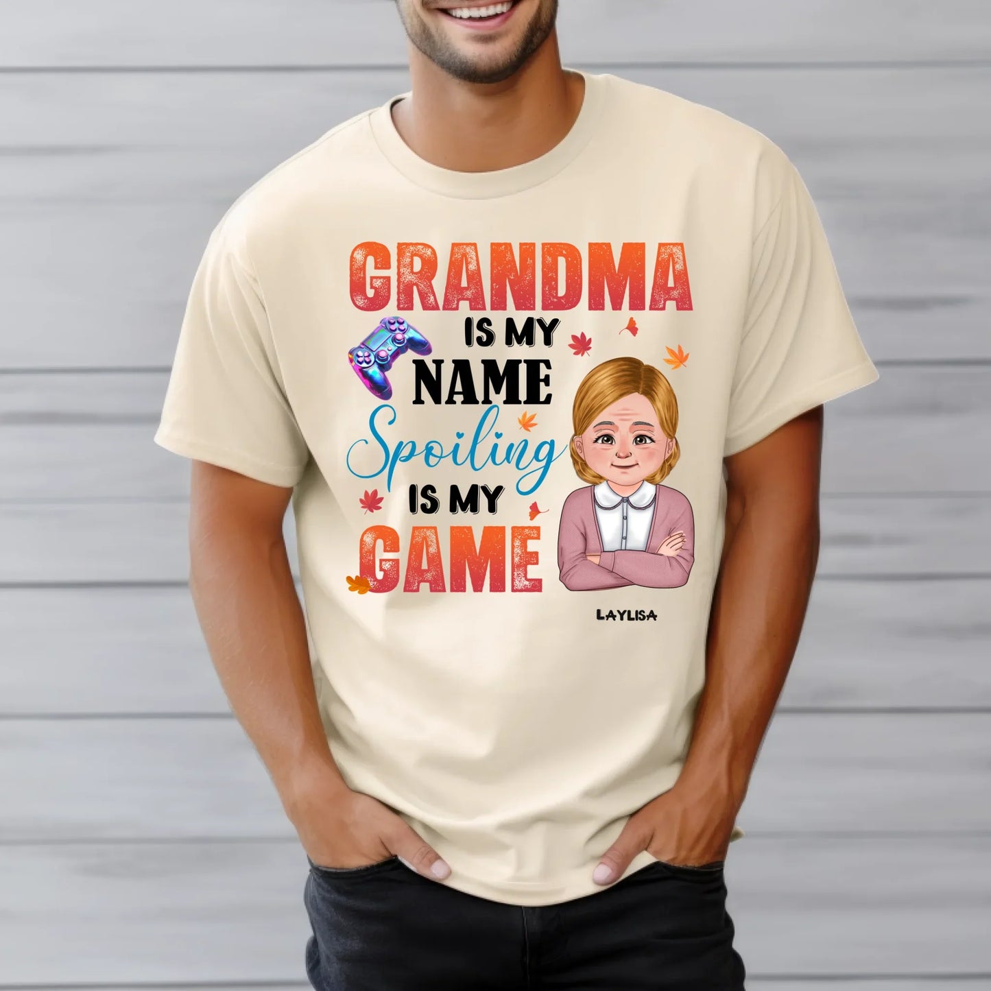 Personalized Grandma & Grandpa Shirt – “Is My Name, Spoiling Is My Game” – Custom Name & Character Hoodie,... (Image 5)