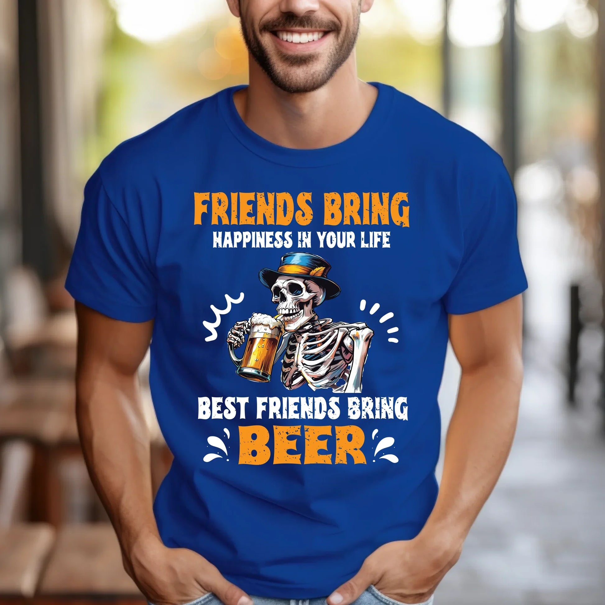 Friends Bring Happiness, Best Friends Bring Beer T-Shirt – Funny Beer Lover Graphic Tee Hoodie, Sweatshirt (Image 5)