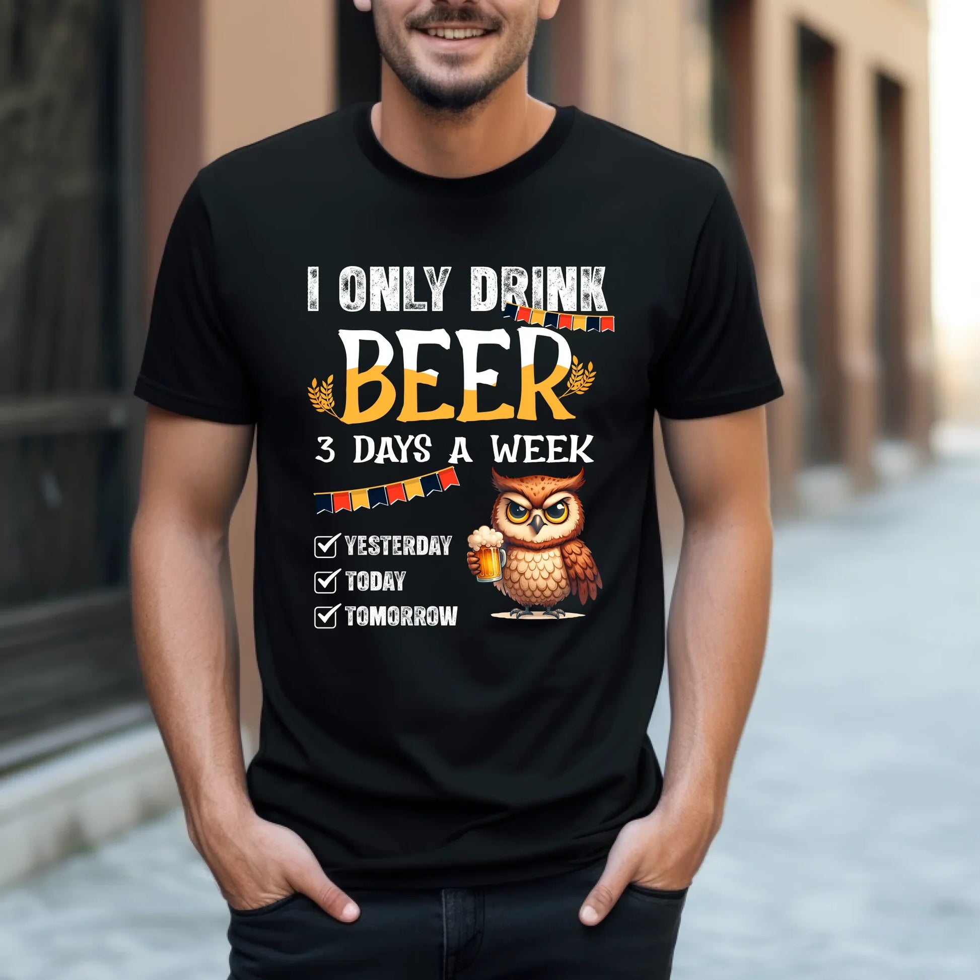 Personalized I Only Drink Beer 3 Days A Week T-Shirt – Funny Character Beer Lover Shirt Hoodie, Sweatshirt (Image 1)