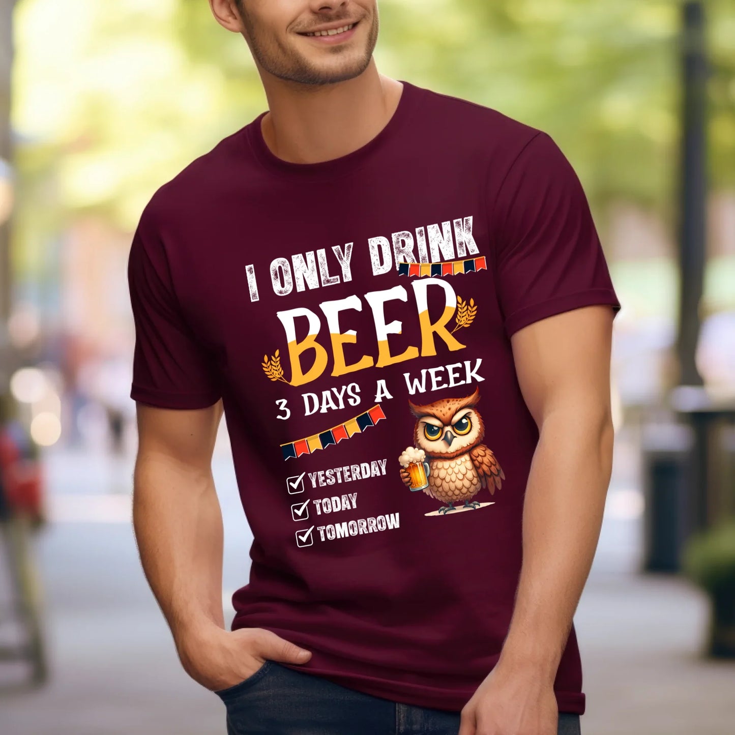 Personalized I Only Drink Beer 3 Days A Week T-Shirt – Funny Character Beer Lover Shirt Hoodie, Sweatshirt (Image 4)