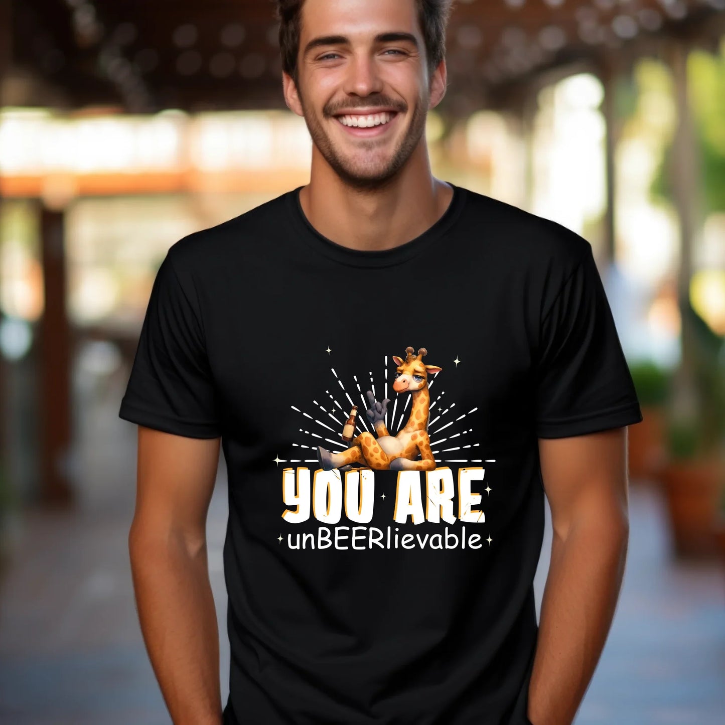 Personalized You Are unBEERlievable Giraffe Beer T-Shirt – Custom Name Funny Animal Drinking Shirt Hoodie,... (Image 2)