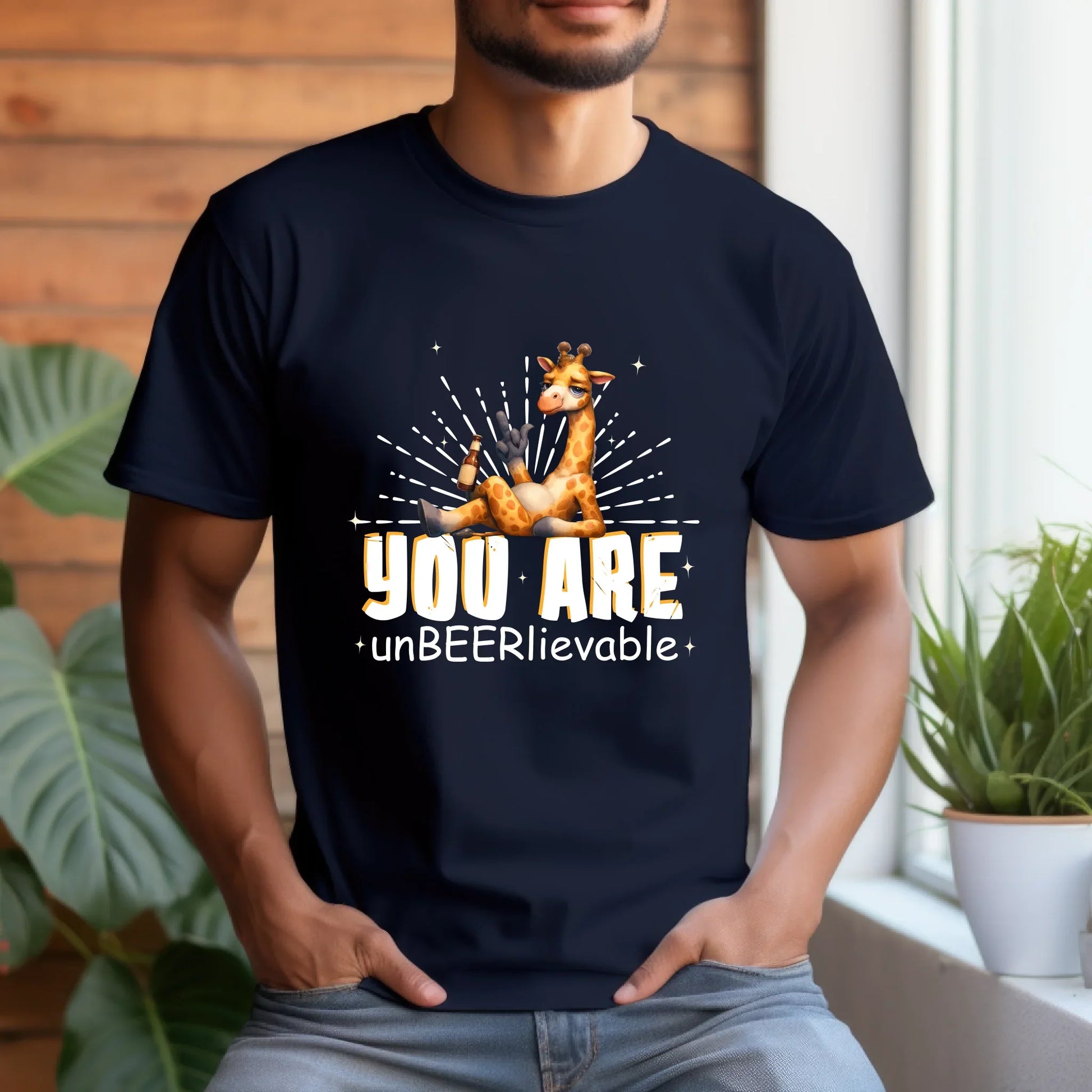 Personalized You Are unBEERlievable Giraffe Beer T-Shirt – Custom Name Funny Animal Drinking Shirt Hoodie,... (Image 3)
