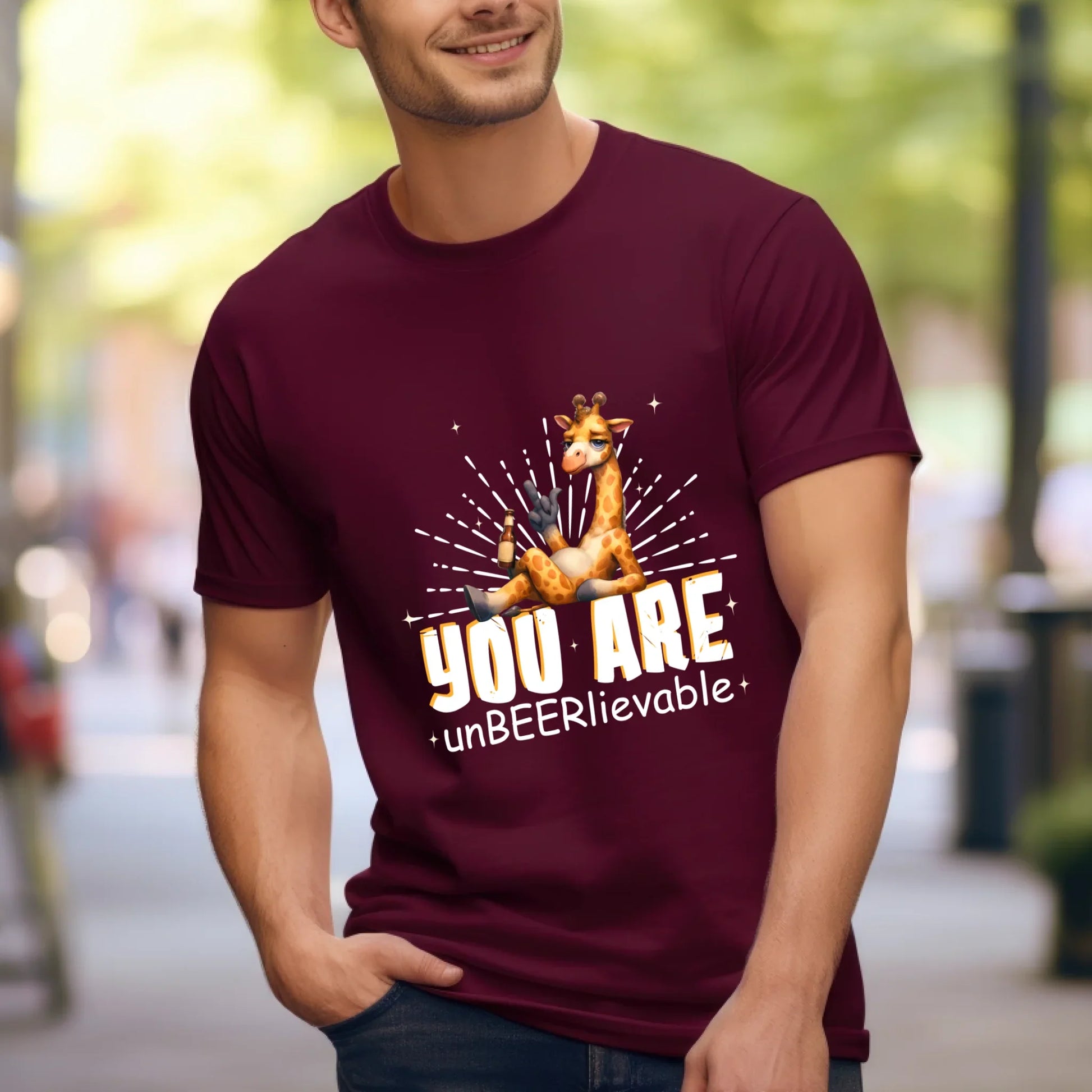 Personalized You Are unBEERlievable Giraffe Beer T-Shirt – Custom Name Funny Animal Drinking Shirt Hoodie,... (Image 5)