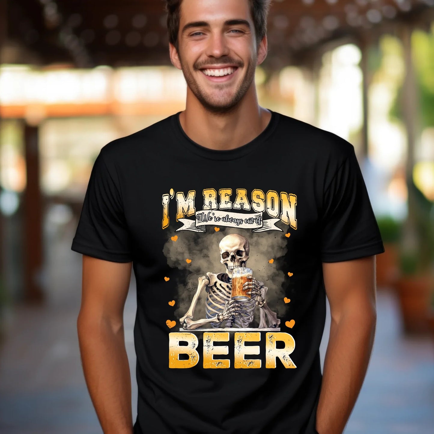 Custom “I’m The Reason We’re Always Out of Beer” T-Shirt – Funny Personalized Beer Lover Tee Hoodie, Sweatshirt (Image 2)