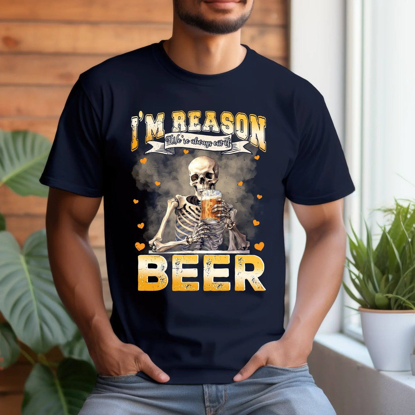 Custom “I’m The Reason We’re Always Out of Beer” T-Shirt – Funny Personalized Beer Lover Tee Hoodie, Sweatshirt (Image 3)