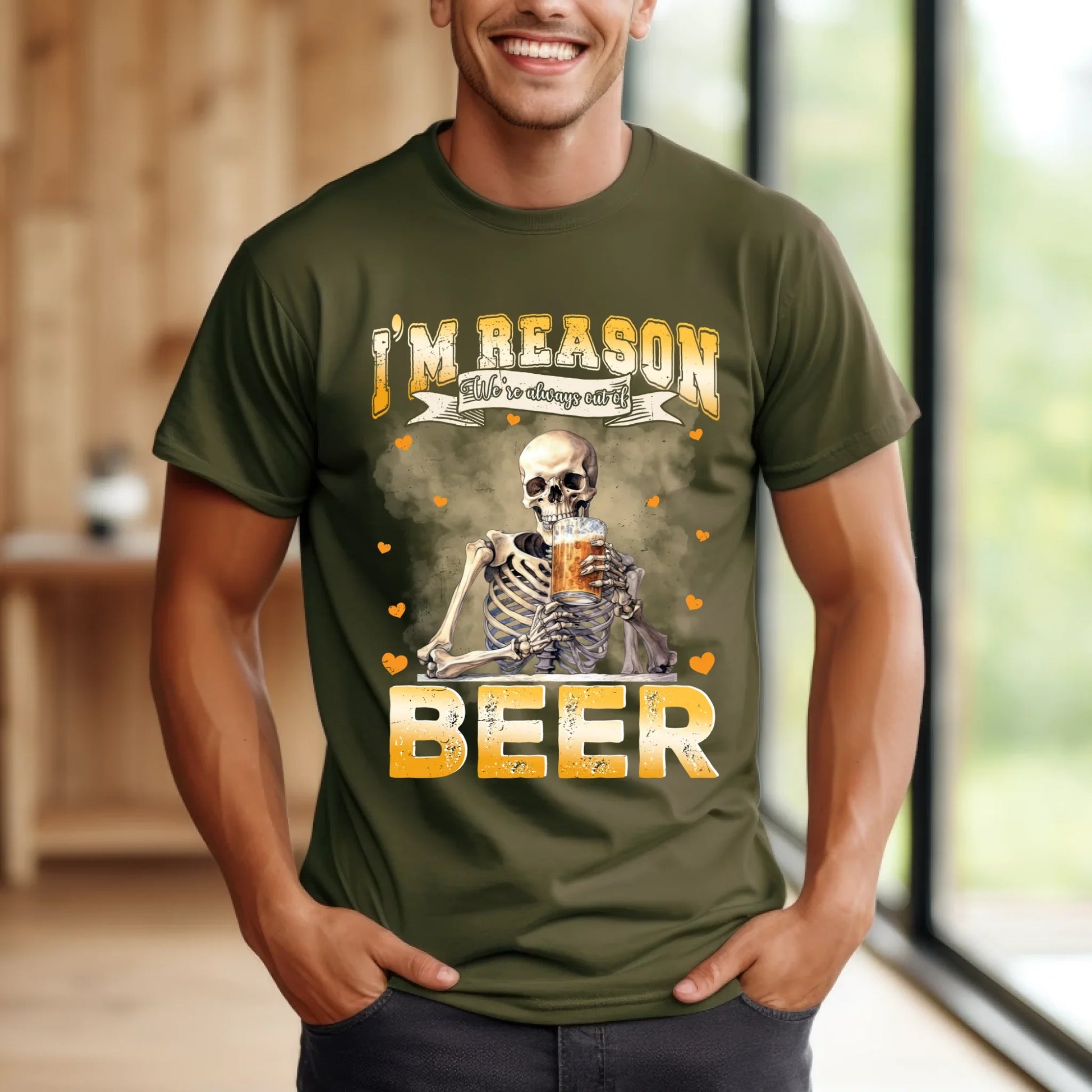 Custom “I’m The Reason We’re Always Out of Beer” T-Shirt – Funny Personalized Beer Lover Tee Hoodie, Sweatshirt (Image 4)