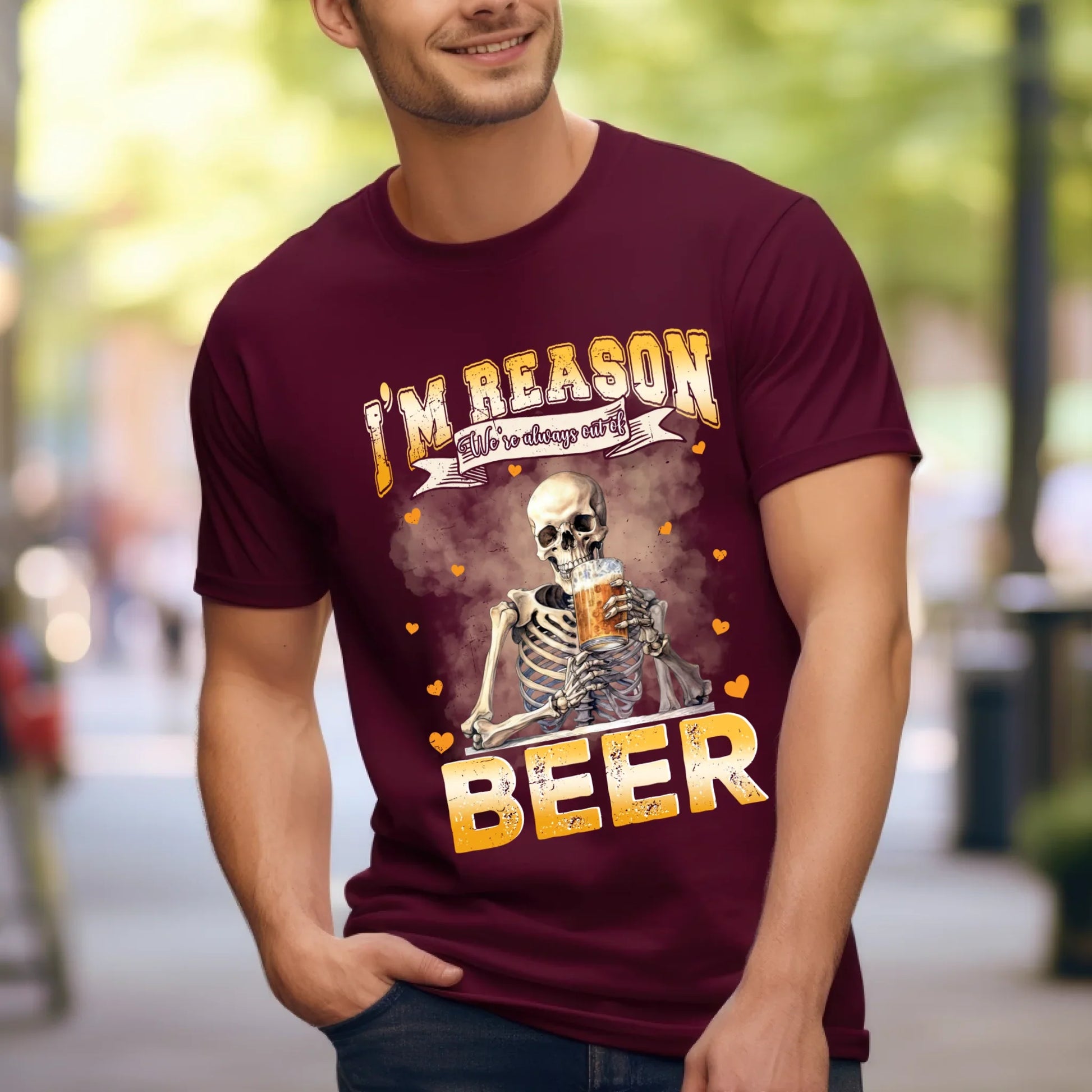 Custom “I’m The Reason We’re Always Out of Beer” T-Shirt – Funny Personalized Beer Lover Tee Hoodie, Sweatshirt (Image 5)