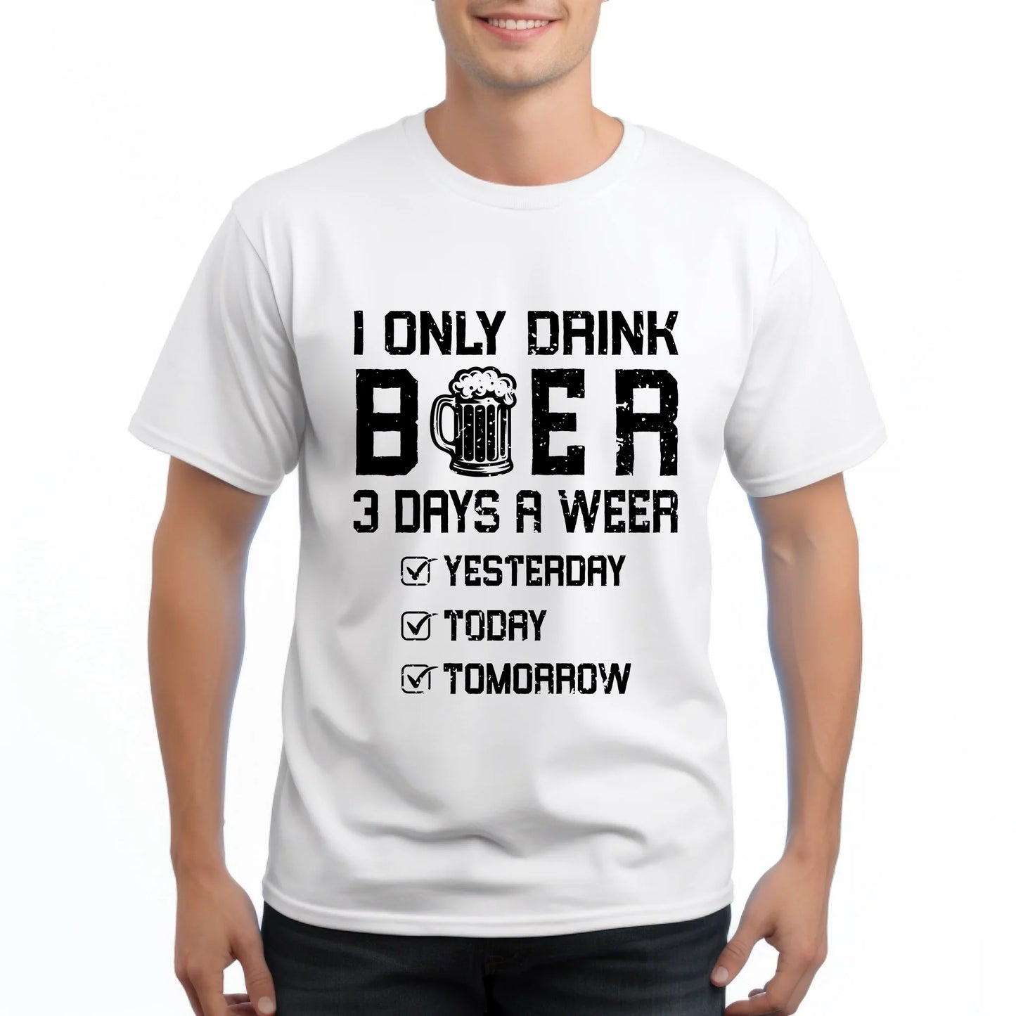 Funny Beer Shirt for Men – I Only Drink Beer 3 Days a Week – Oktoberfest Drinking Tee Hoodie, Sweatshirt (Image 3)