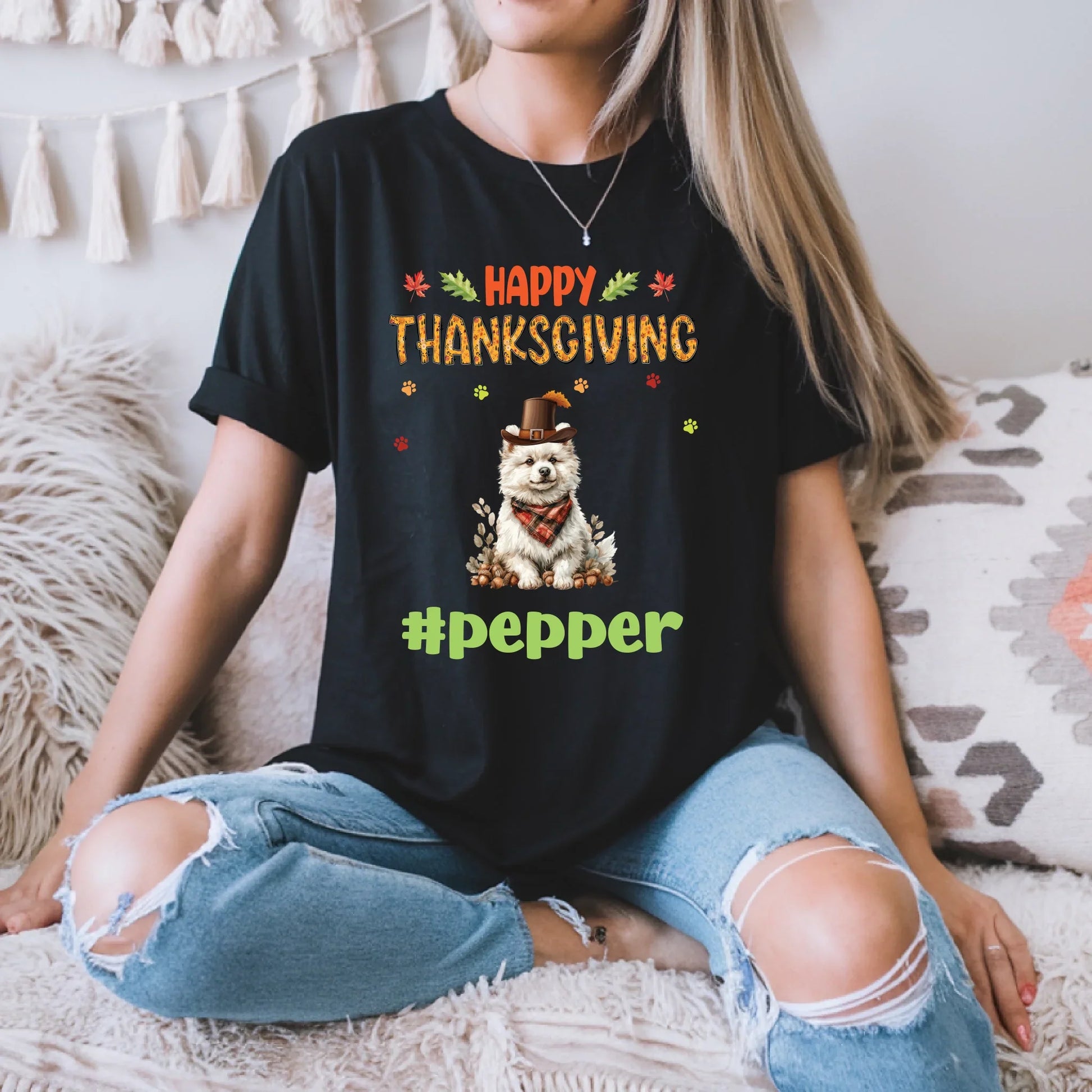 Personalized Dog Thanksgiving Shirt – Custom Dog Breeds & Names – Funny Fall Pet Gift for Dog Lovers Hoodie,... (Image 1)
