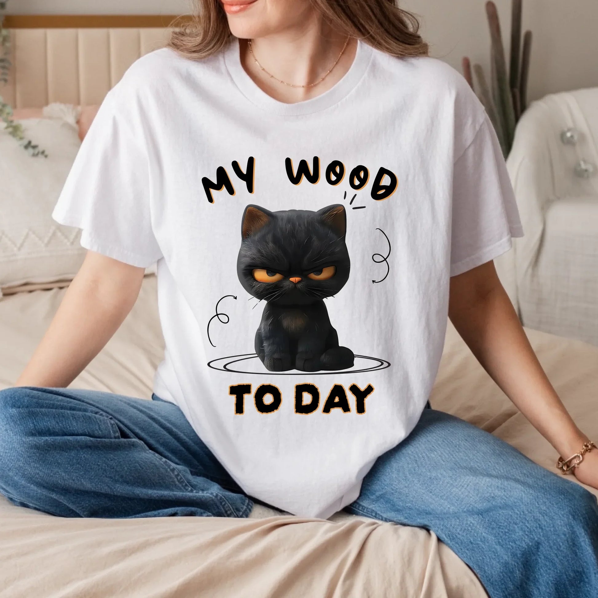 Funny Cat Shirt – My Mood Today Angry Cat T-Shirt – Sarcastic Graphic Tee Hoodie, Sweatshirt | InkThreadWorks.com (Image 3)