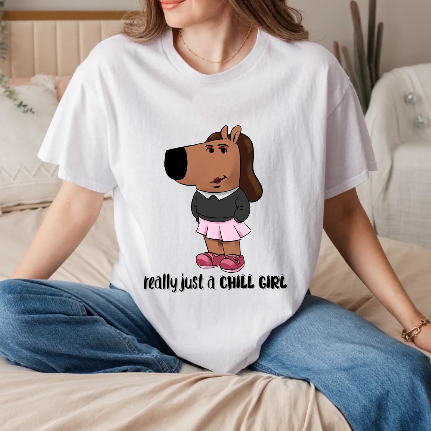 Funny Dog T-Shirt – Really Just a Chill Guy Cartoon Tee – Cool Dog Graphic Shirt Hoodie, Sweatshirt (Image 1)