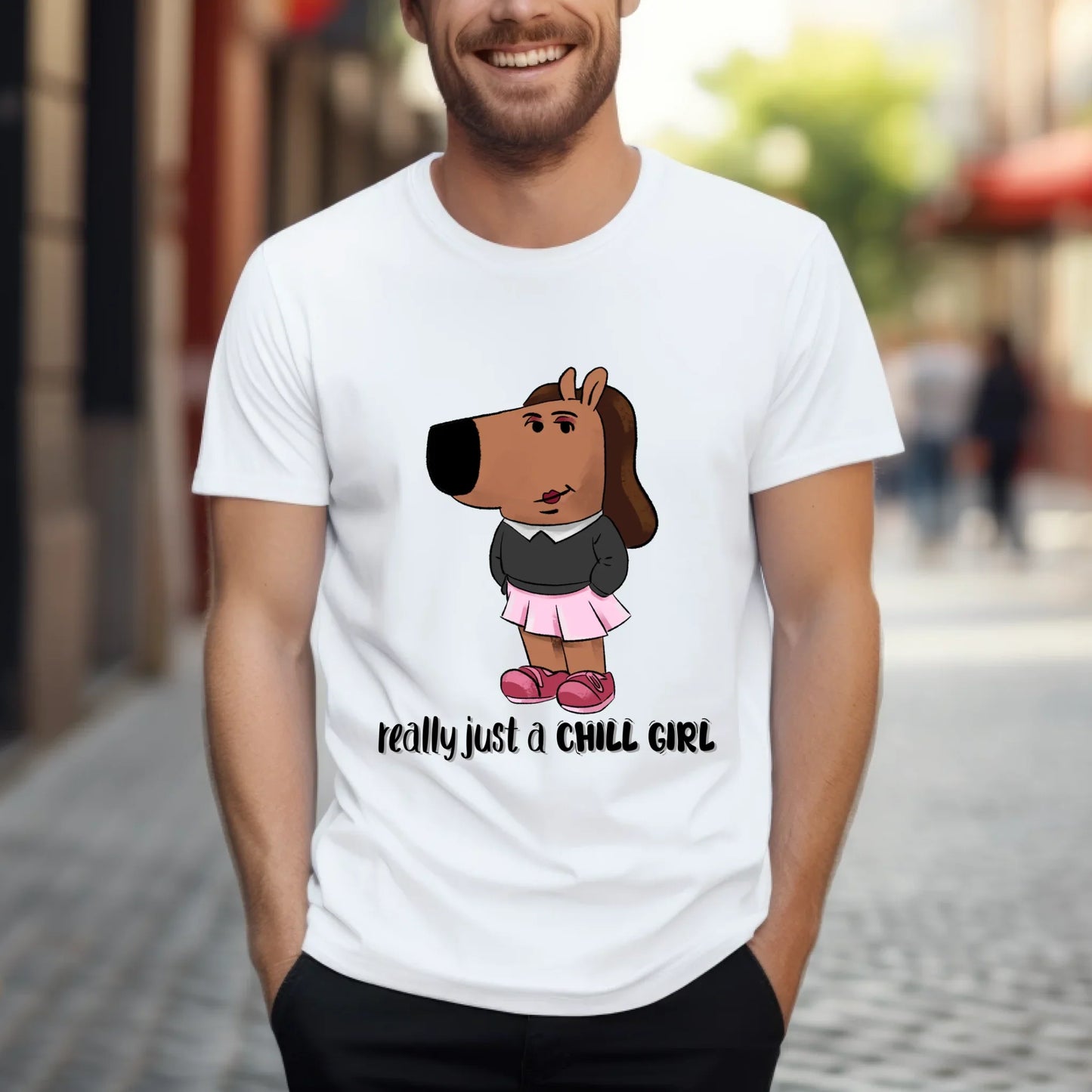 Funny Dog T-Shirt – Really Just a Chill Guy Cartoon Tee – Cool Dog Graphic Shirt Hoodie, Sweatshirt (Image 2)