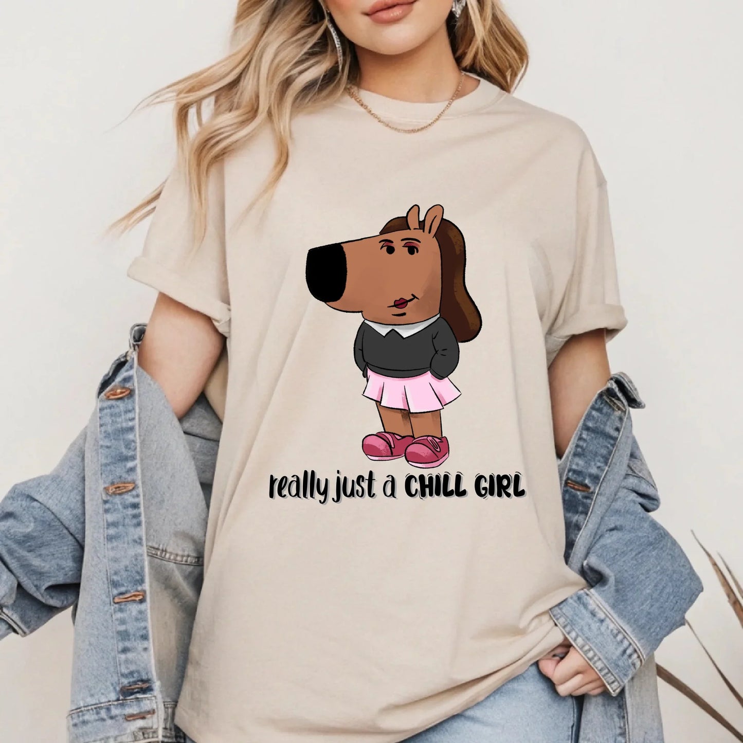 Funny Dog T-Shirt – Really Just a Chill Guy Cartoon Tee – Cool Dog Graphic Shirt Hoodie, Sweatshirt (Image 3)