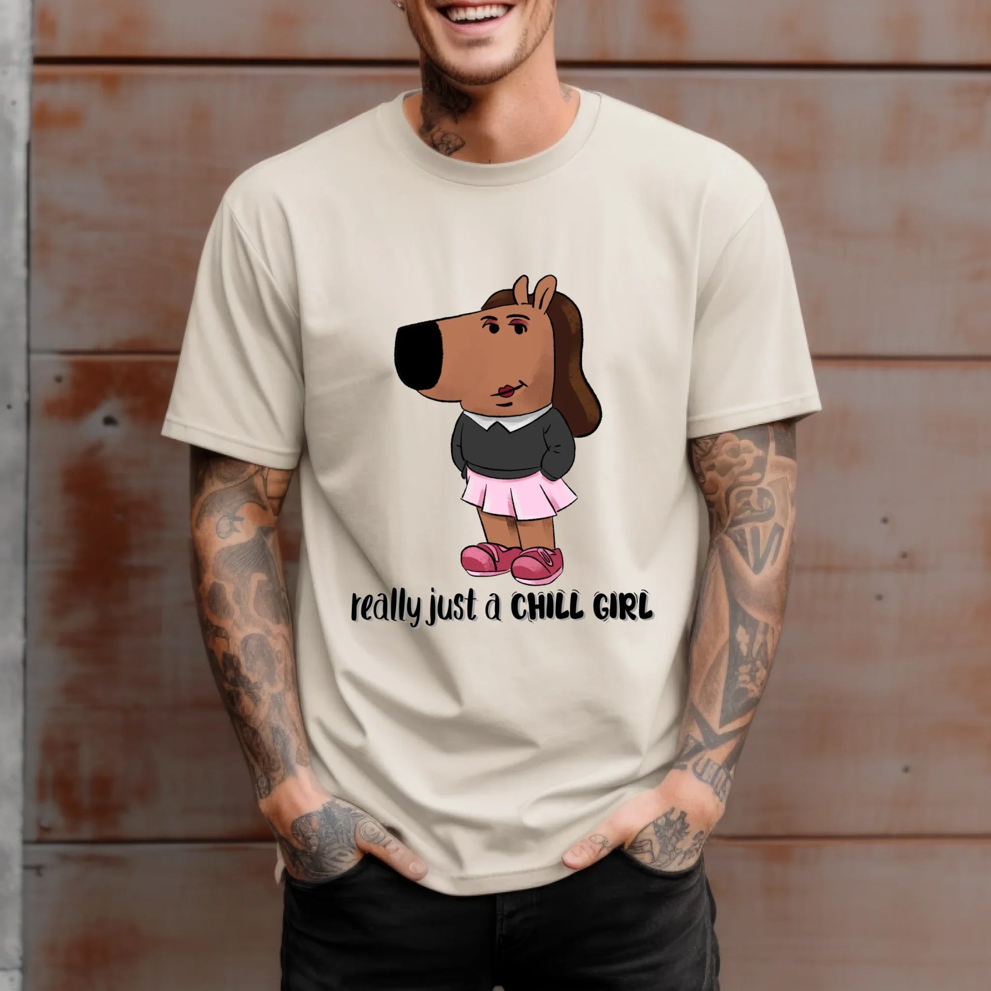 Funny Dog T-Shirt – Really Just a Chill Guy Cartoon Tee – Cool Dog Graphic Shirt Hoodie, Sweatshirt (Image 4)