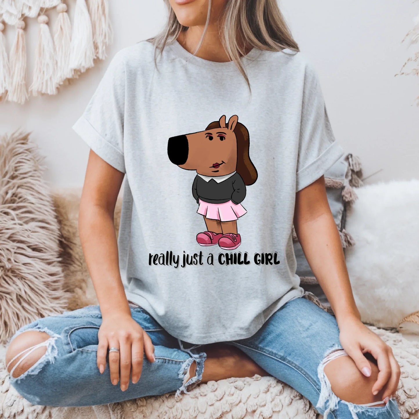 Funny Dog T-Shirt – Really Just a Chill Guy Cartoon Tee – Cool Dog Graphic Shirt Hoodie, Sweatshirt (Image 5)