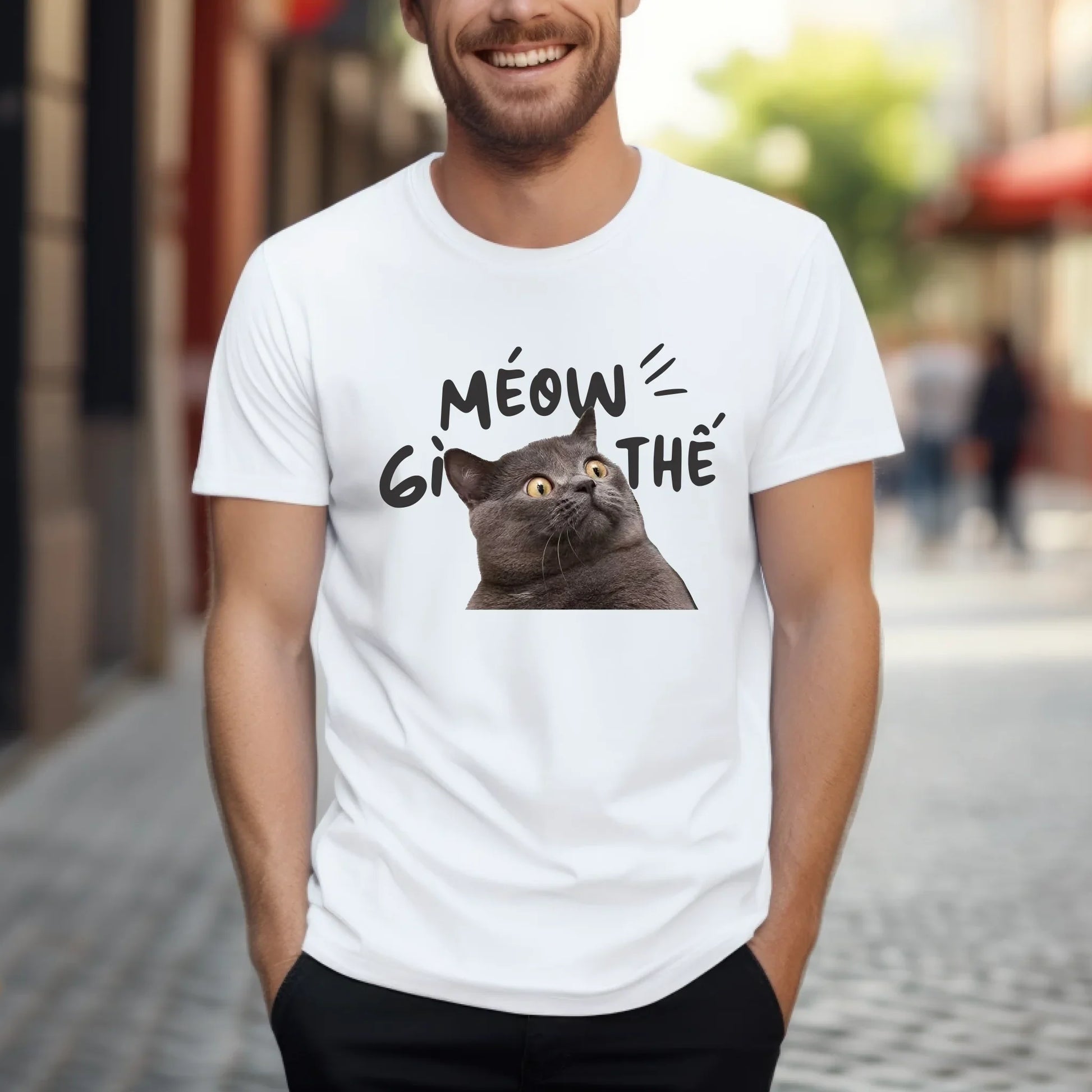 Funny Cat T-Shirt – “Méow Gì Thế?” Meme Shirt – Cute Cat Graphic Tee Hoodie, Sweatshirt | InkThreadWorks.com (Image 2)