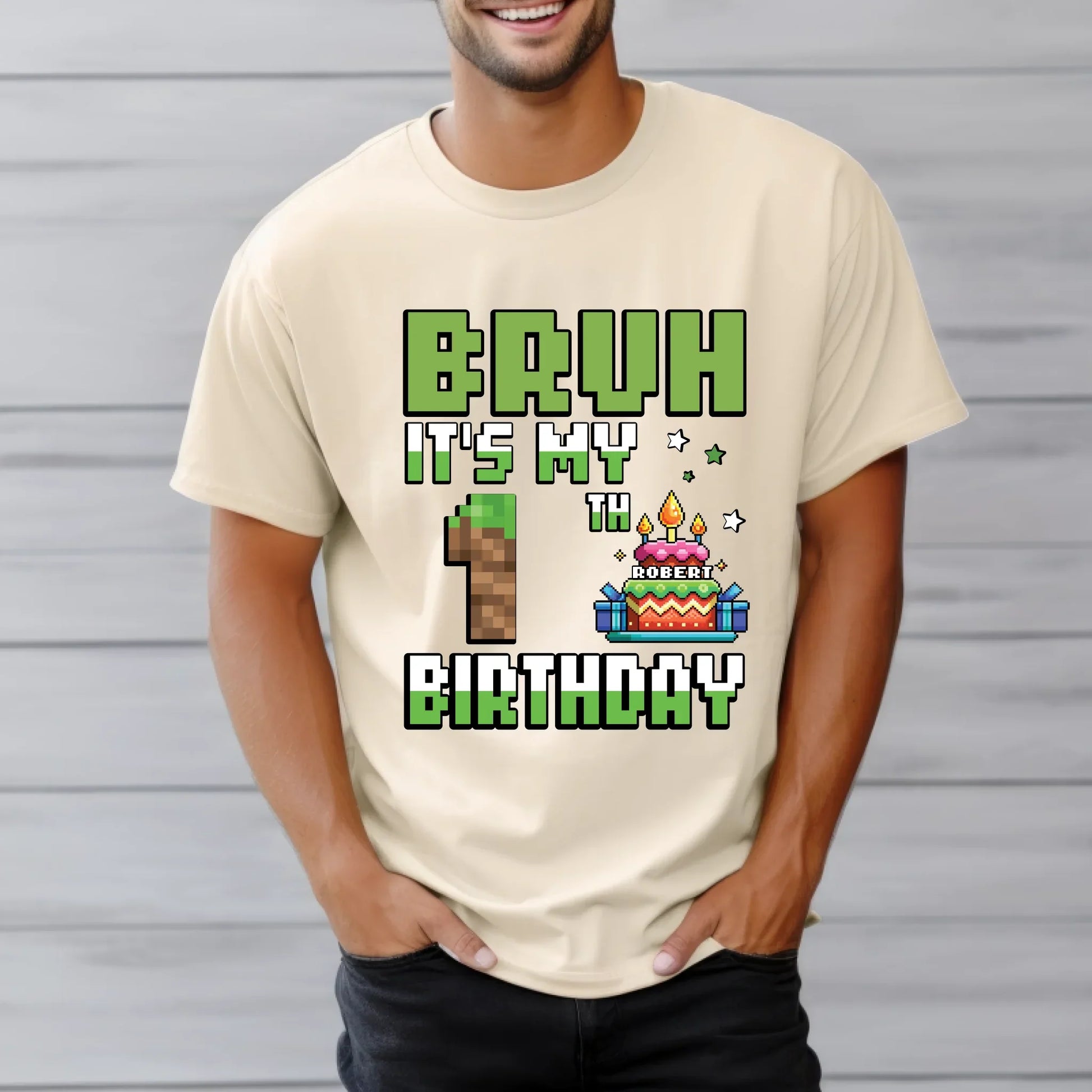 Custom Gamer Birthday T-Shirt – “BRUH It’s My [Age] Birthday” Personalized Name Tee Hoodie, Sweatshirt (Image 4)