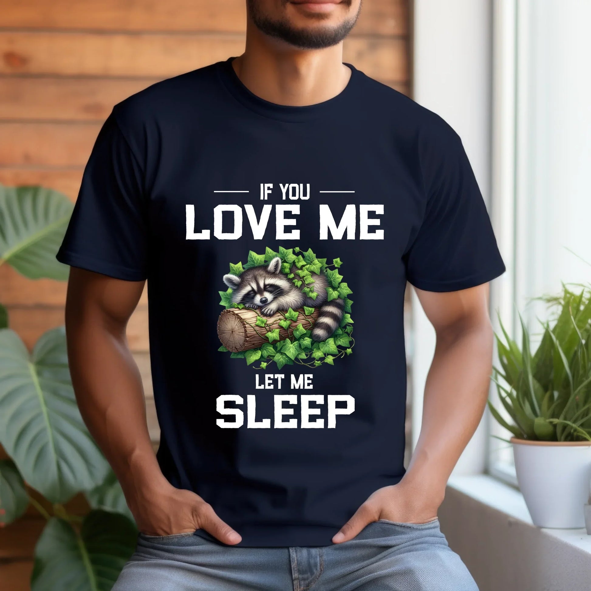 Funny Raccoon T-Shirt – “If You Love Me Let Me Sleep” Graphic Tee for Men & Women Hoodie, Sweatshirt (Image 2)