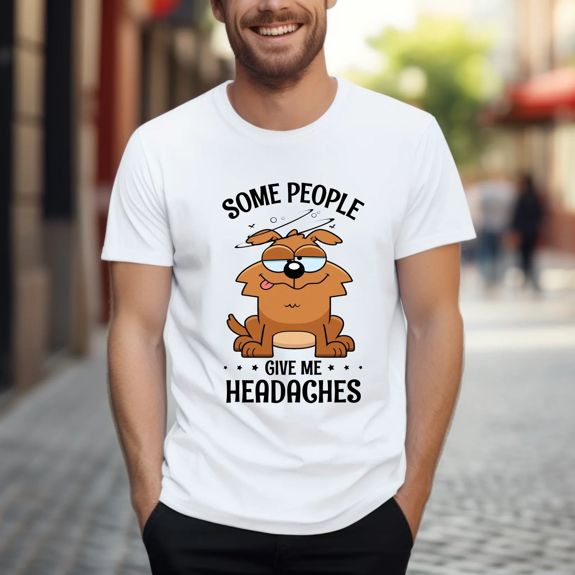 Some People Give Me Headaches Funny Dog T-Shirt Hoodie, Sweatshirt | InkThreadWorks.com (Image 1)