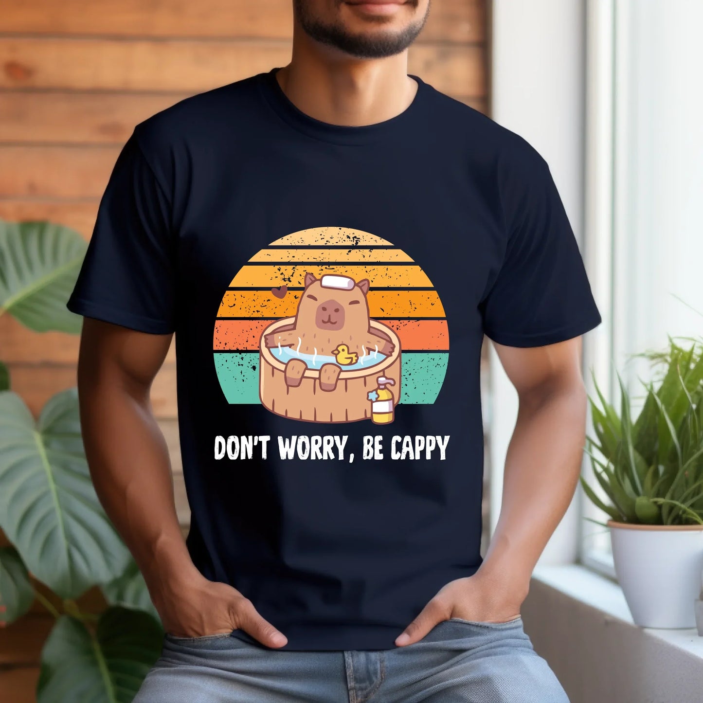Don’t Worry Be Cappy Funny Capybara T-Shirt Hoodie, Sweatshirt | InkThreadWorks.com (Image 2)