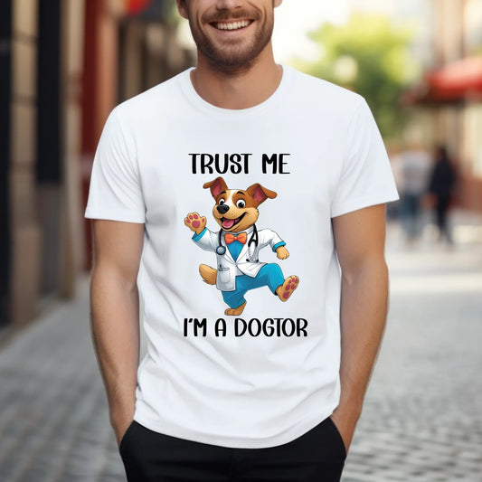 Trust Me I’m A Dogtor T-Shirt – Funny Dog Vet Graphic Tee – Unisex Casual Shirt Hoodie, Sweatshirt (Image 1)