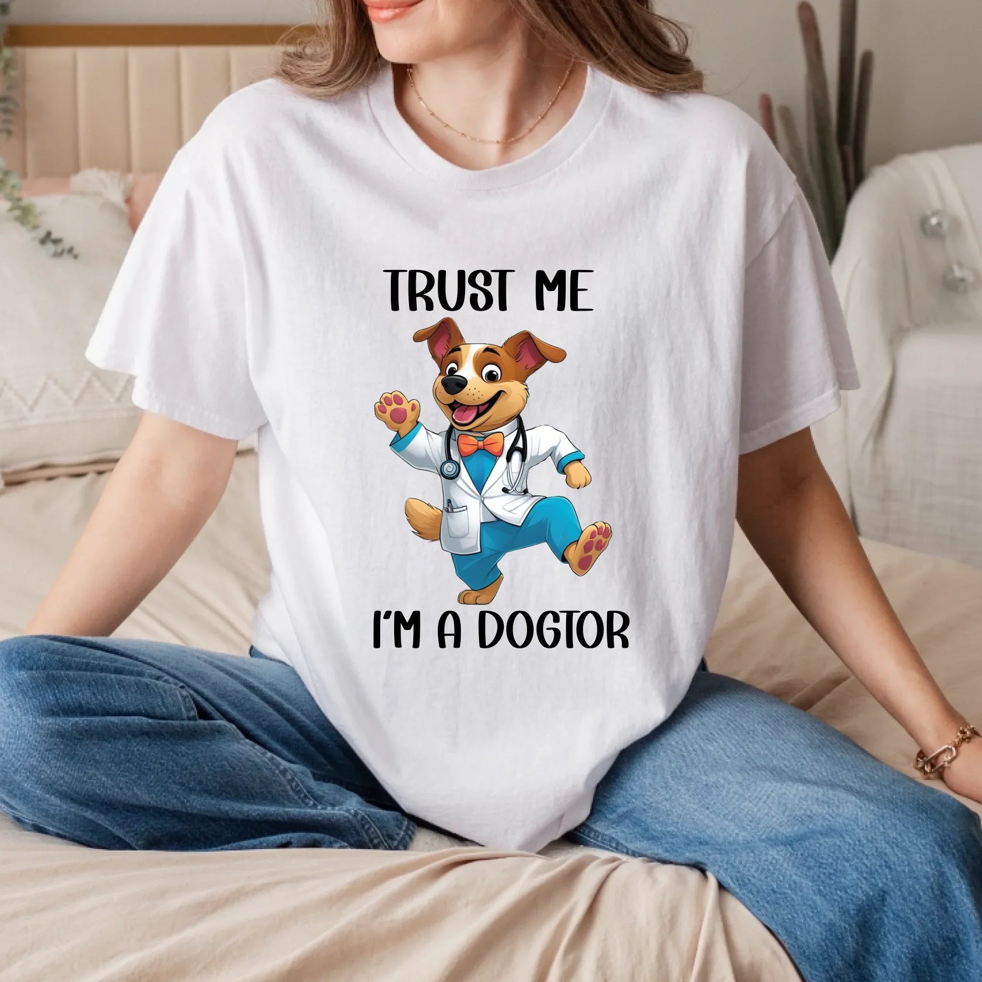 Trust Me I’m A Dogtor T-Shirt – Funny Dog Vet Graphic Tee – Unisex Casual Shirt Hoodie, Sweatshirt (Image 2)