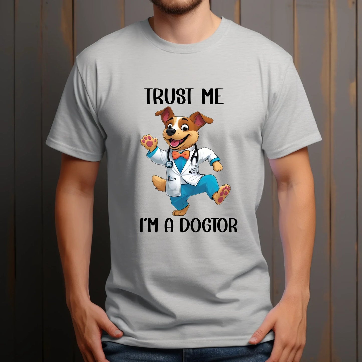 Trust Me I’m A Dogtor T-Shirt – Funny Dog Vet Graphic Tee – Unisex Casual Shirt Hoodie, Sweatshirt (Image 4)