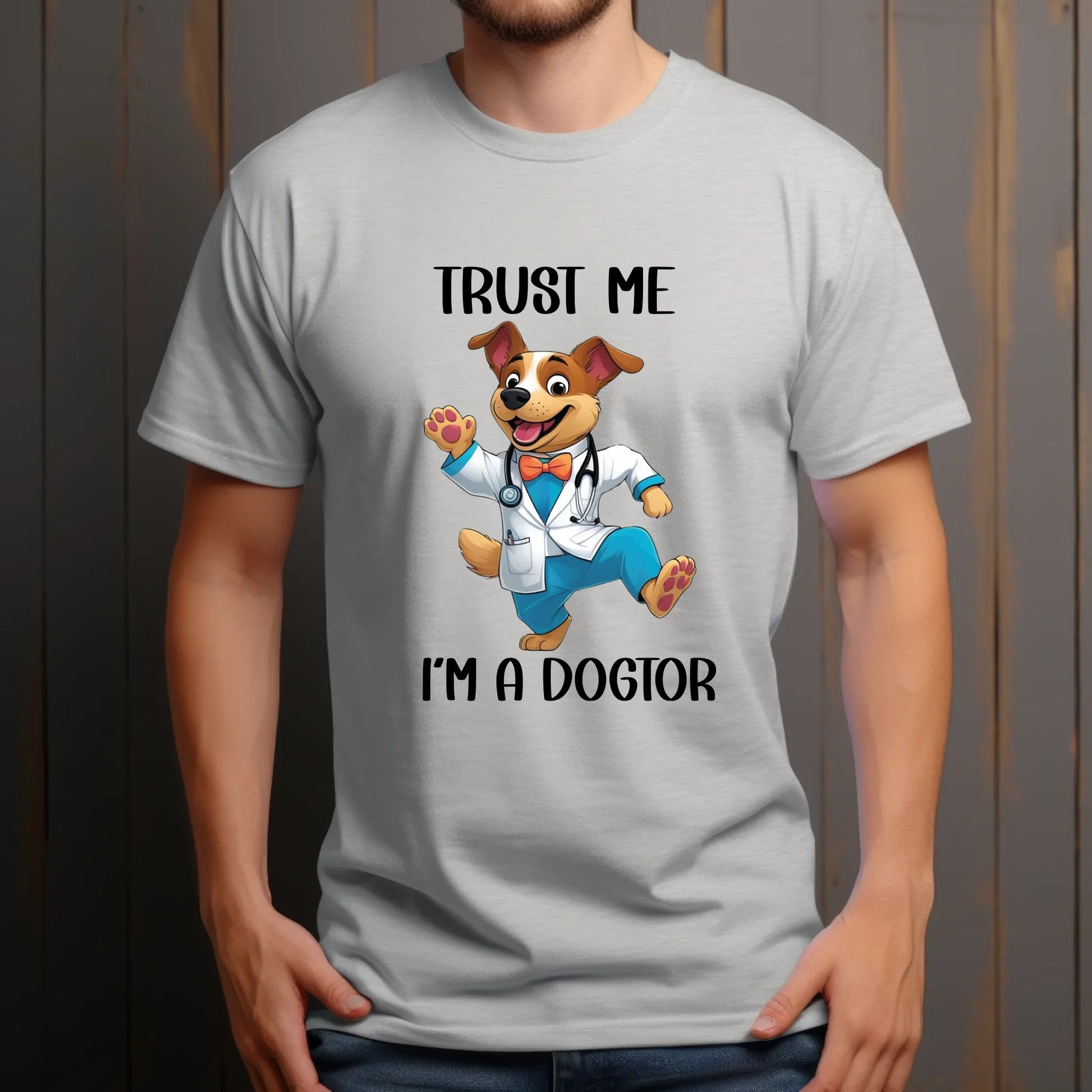 Trust Me I’m A Dogtor T-Shirt – Funny Dog Vet Graphic Tee – Unisex Casual Shirt Hoodie, Sweatshirt (Image 4)