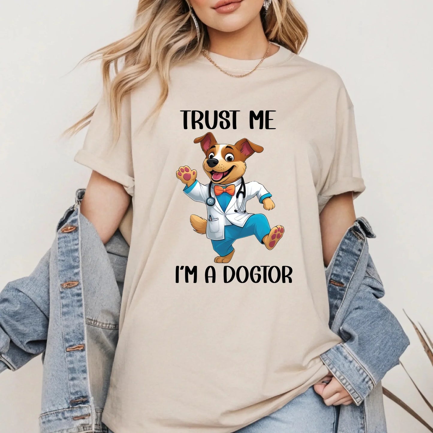 Trust Me I’m A Dogtor T-Shirt – Funny Dog Vet Graphic Tee – Unisex Casual Shirt Hoodie, Sweatshirt (Image 5)