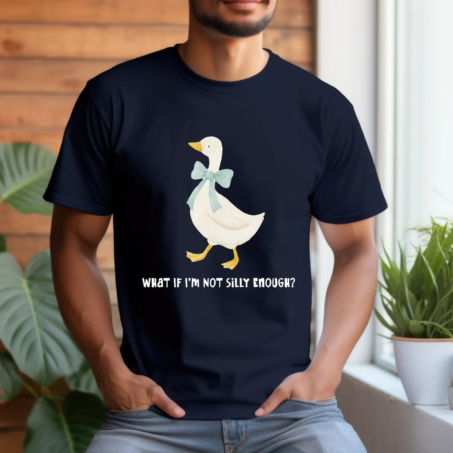 Funny Duck T-Shirt – “What If I’m Not Silly Enough?” Graphic Tee – Cute Duck Lover Gift Hoodie, Sweatshirt (Image 2)