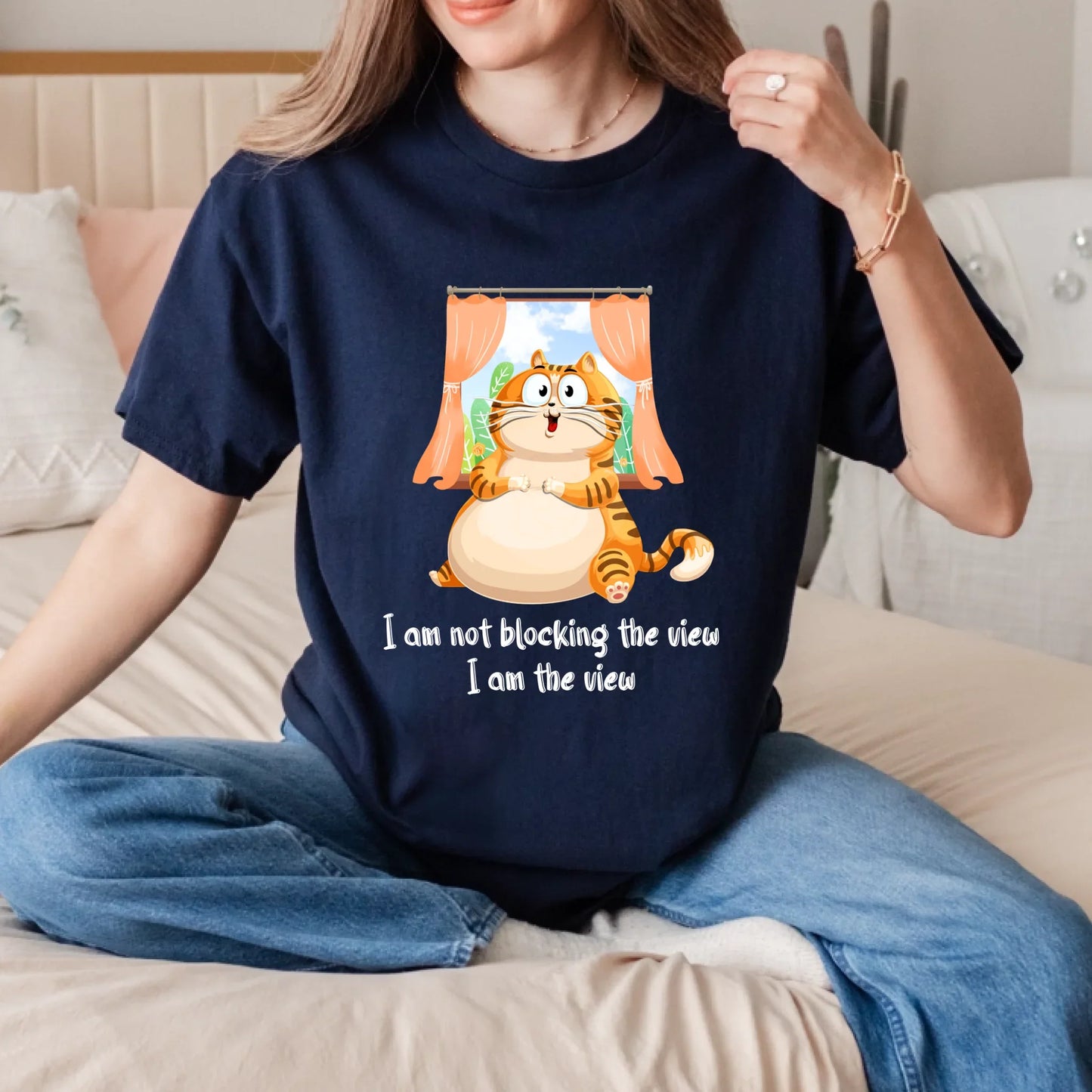 Funny Cat T-Shirt – “I Am Not Blocking the View, I Am the View” Graphic Tee – Cute Cat Lover Gift Hoodie,... (Image 3)
