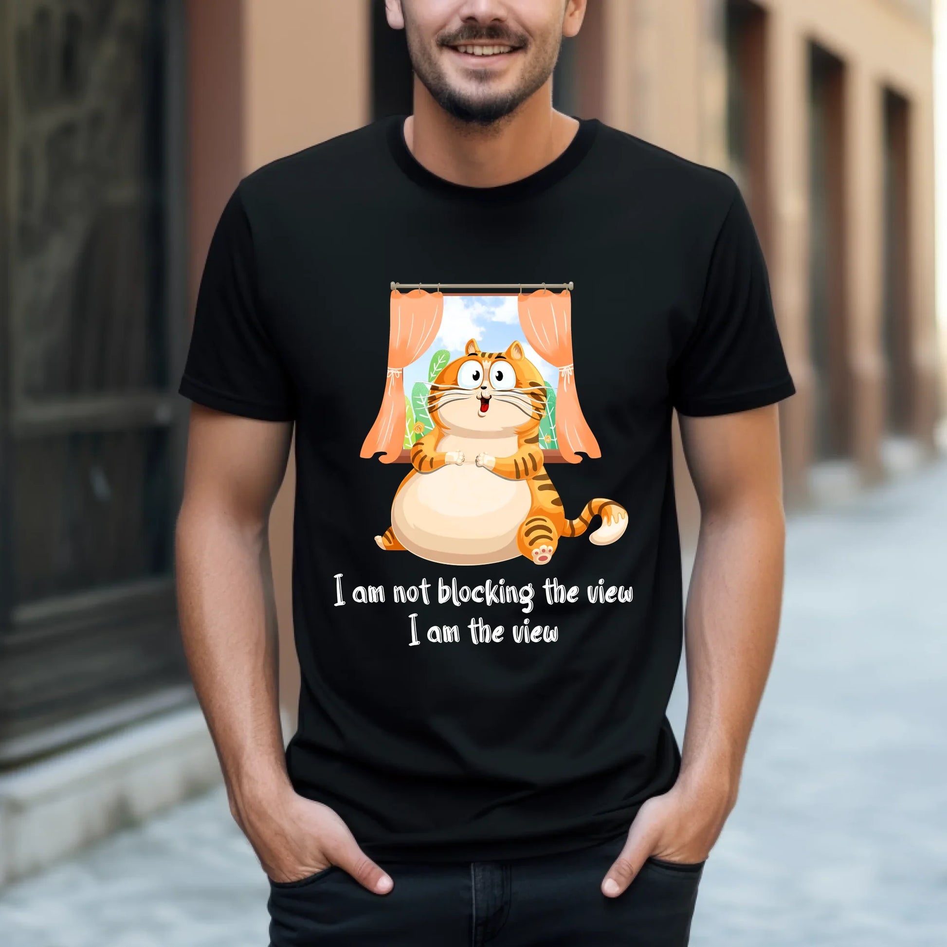 Funny Cat T-Shirt – “I Am Not Blocking the View, I Am the View” Graphic Tee – Cute Cat Lover Gift Hoodie,... (Image 4)