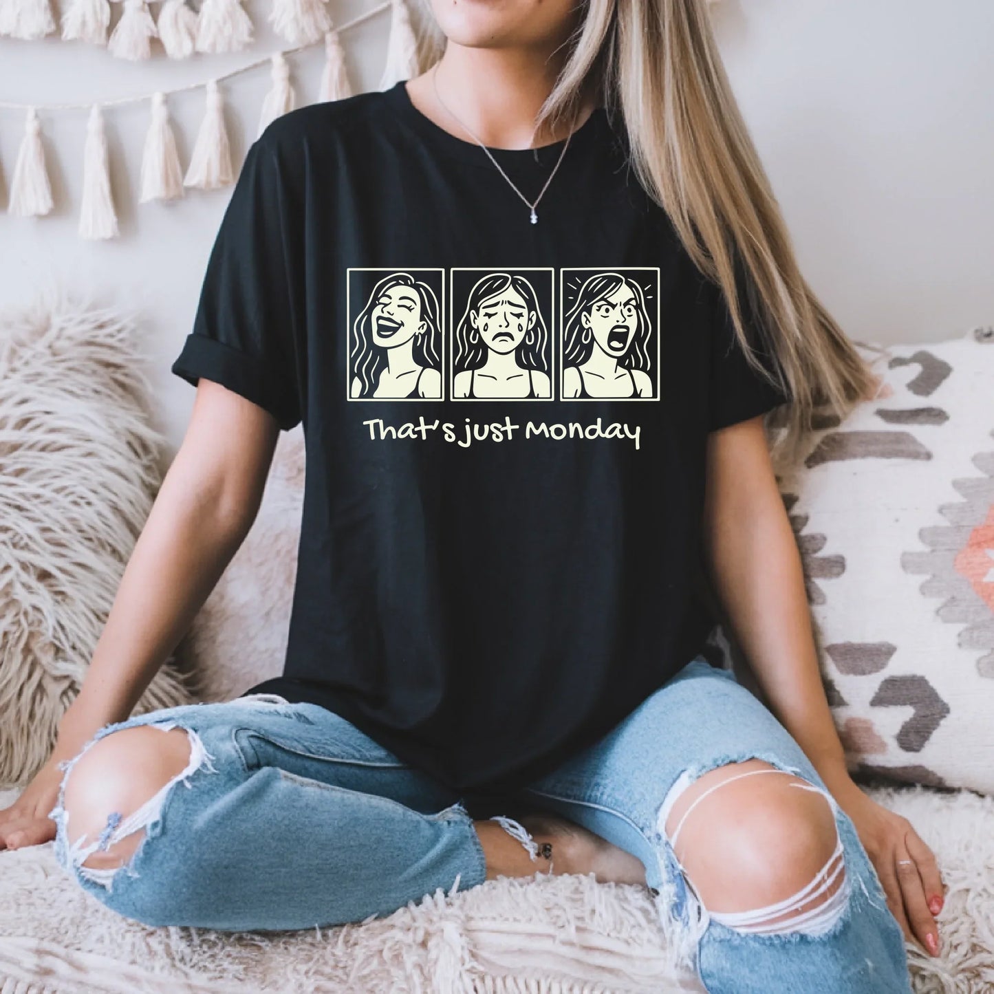 Funny Monday T-Shirt – “That’s Just Monday” Graphic Tee – Work Week Humor Shirt Hoodie, Sweatshirt (Image 1)