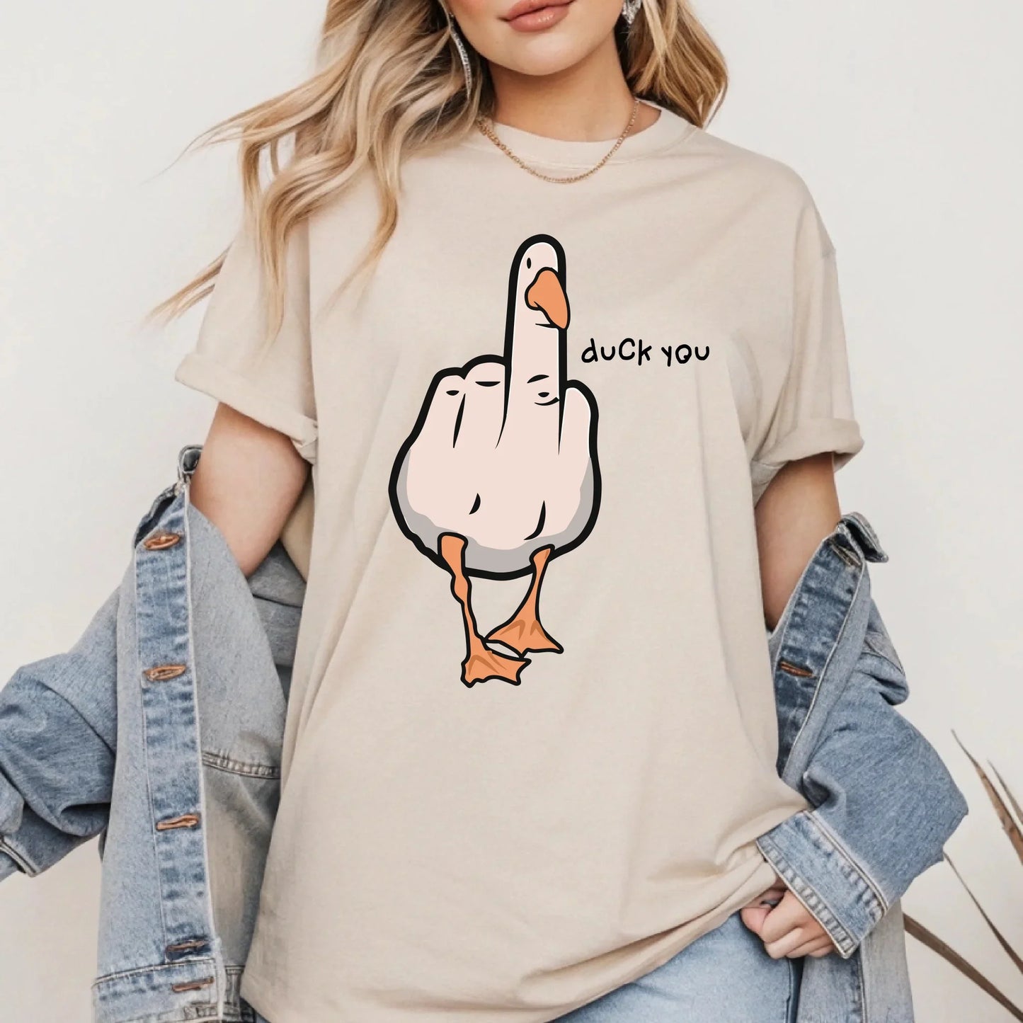 Funny Duck Pun T-Shirt – “Duck You” Cartoon Goose Tee – Sarcastic Humor Shirt for Men Women Hoodie, Sweatshirt (Image 5)