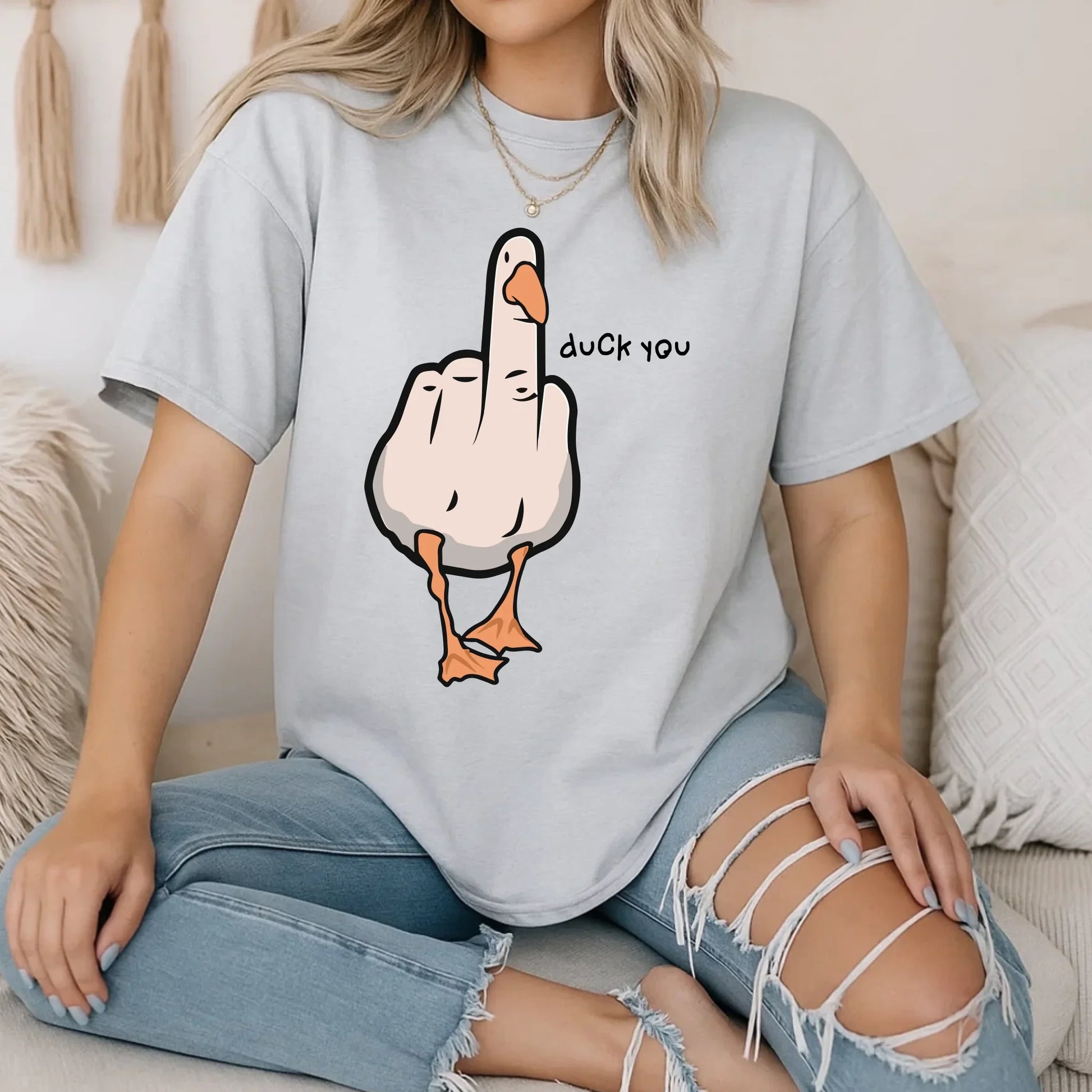 Funny Duck Pun T-Shirt – “Duck You” Cartoon Goose Tee – Sarcastic Humor Shirt for Men Women Hoodie, Sweatshirt (Image 1)