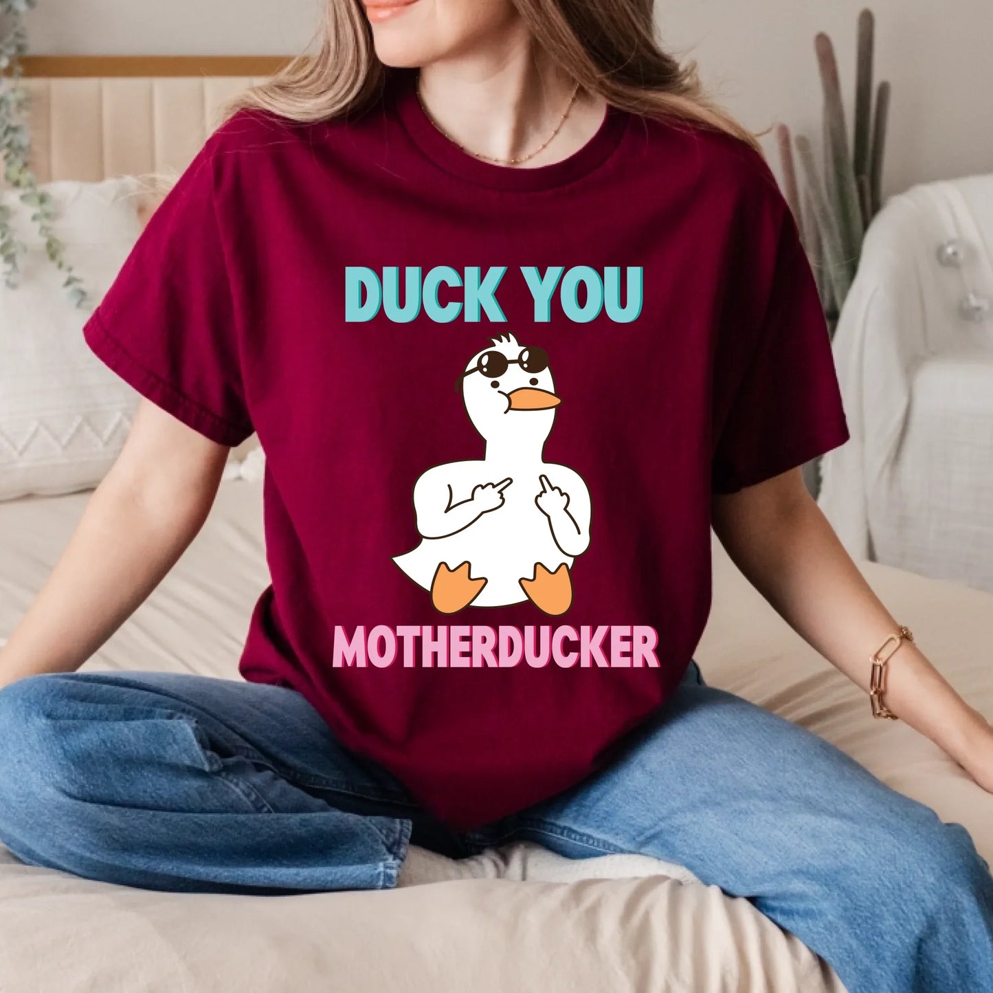 Duck You Motherducker T-Shirt – Funny Duck Graphic Tee – Novelty Gift for Humor Lovers Hoodie, Sweatshirt (Image 5)