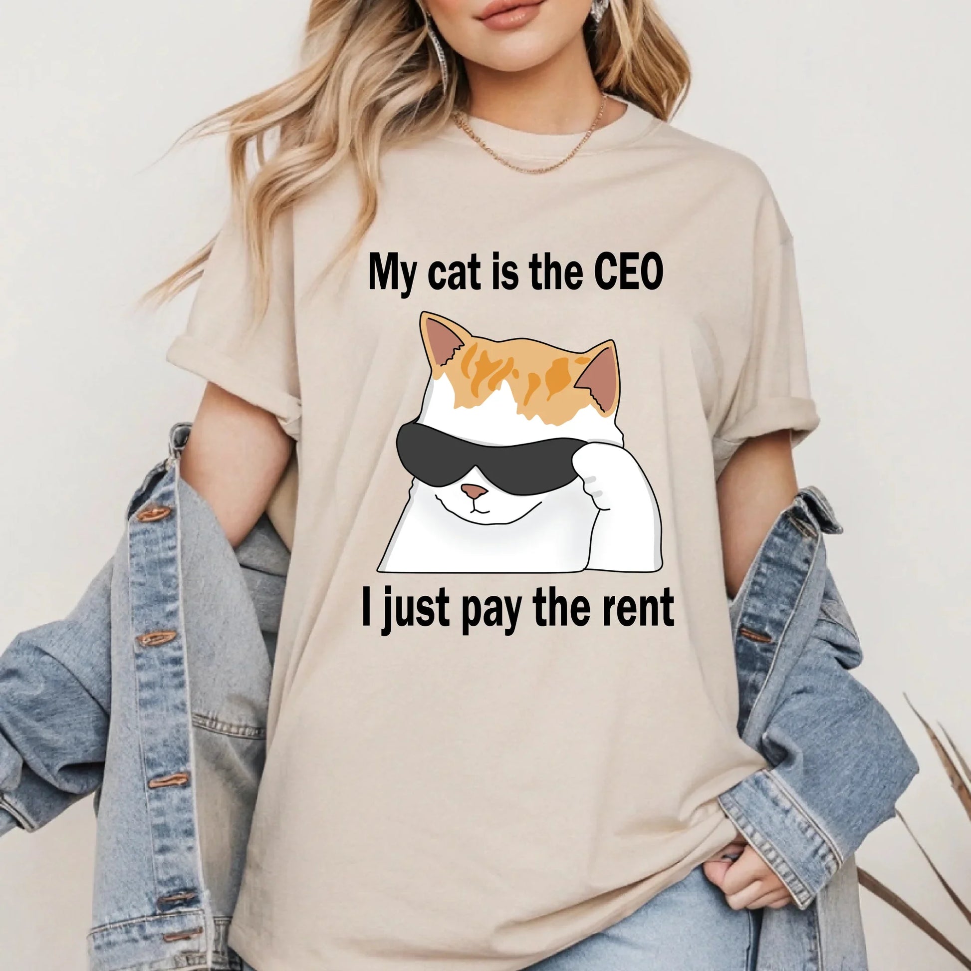 My Cat is the CEO T-Shirt – Funny Cat Lover Graphic Tee – Pet Owner Humor Shirt Hoodie, Sweatshirt (Image 3)